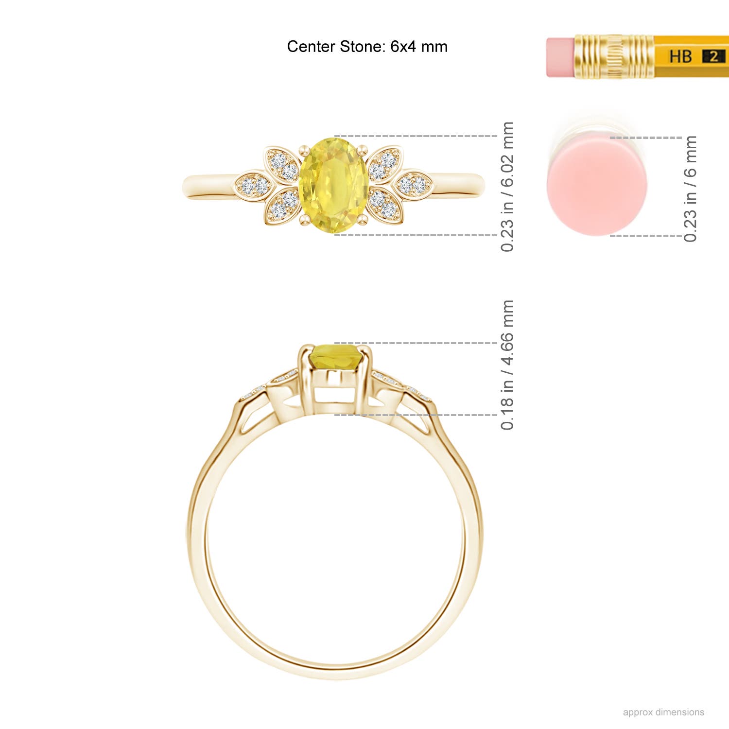 A - Yellow Sapphire / 0.72 CT / 14 KT Yellow Gold