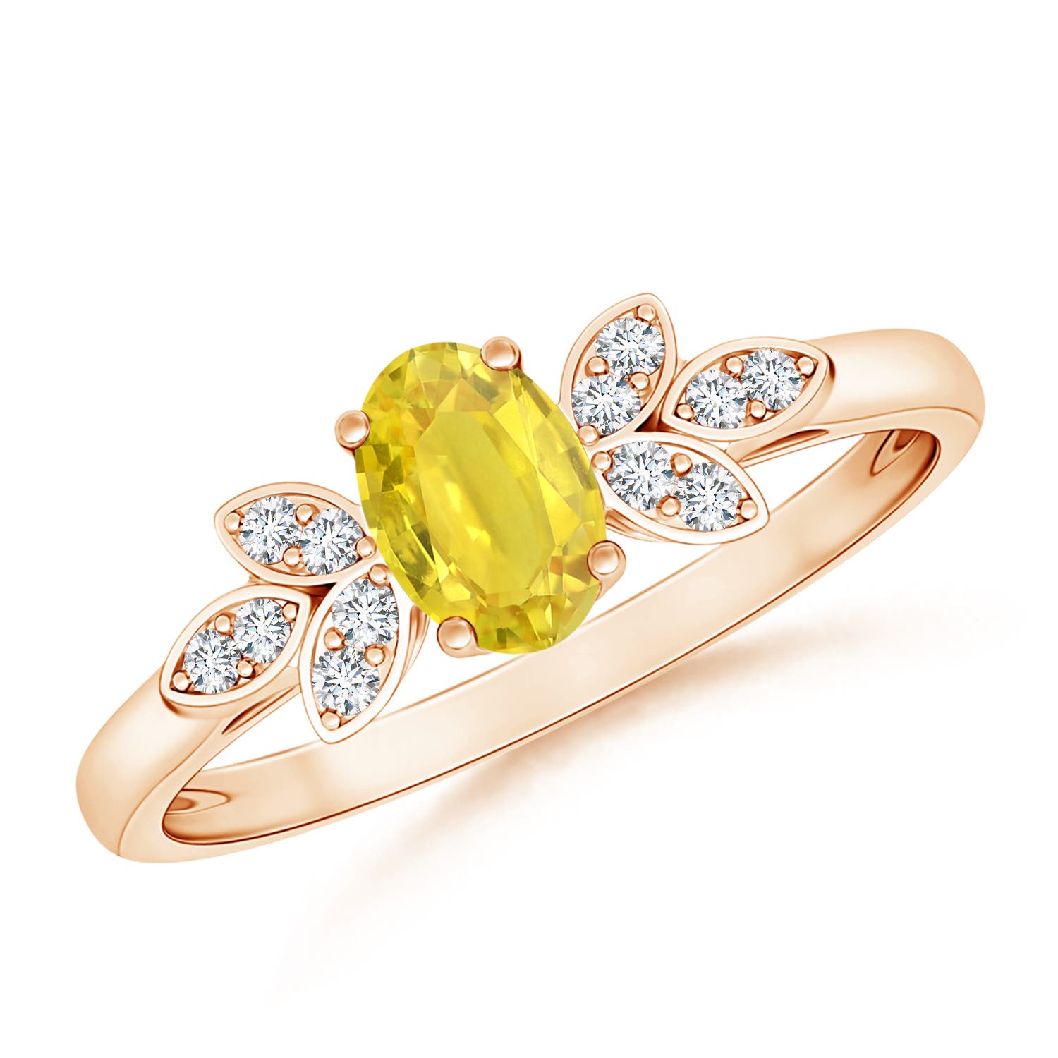 AA - Yellow Sapphire / 0.72 CT / 14 KT Rose Gold