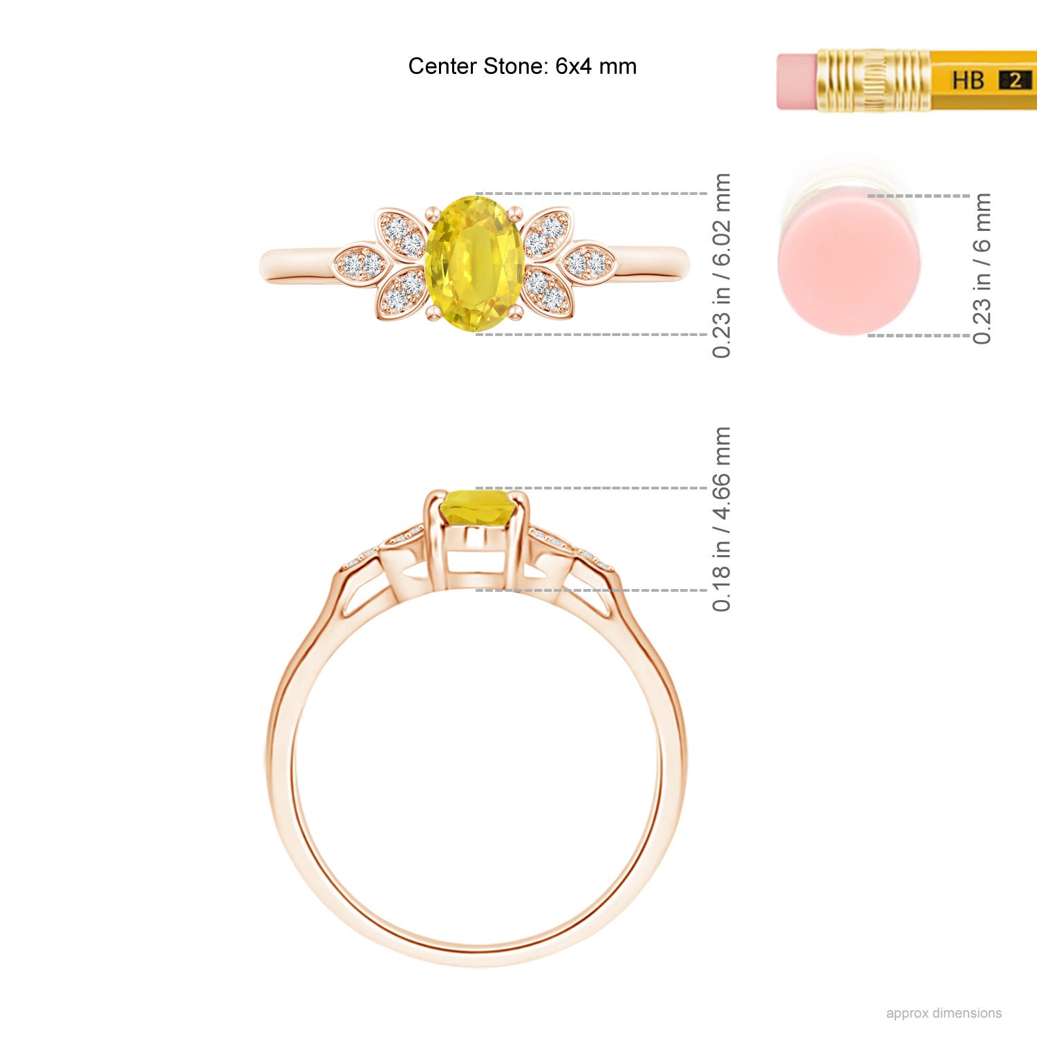 AA - Yellow Sapphire / 0.72 CT / 14 KT Rose Gold