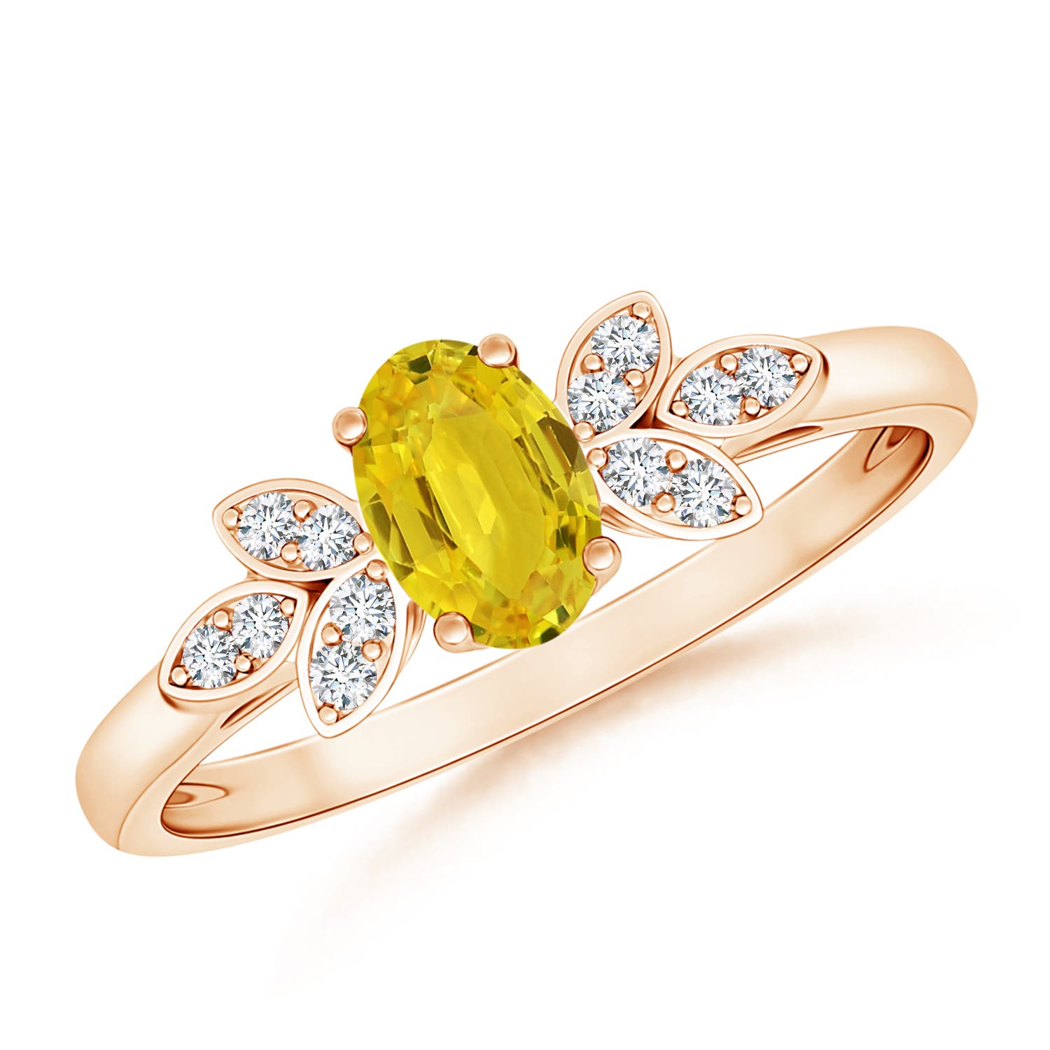 AAA - Yellow Sapphire / 0.72 CT / 14 KT Rose Gold