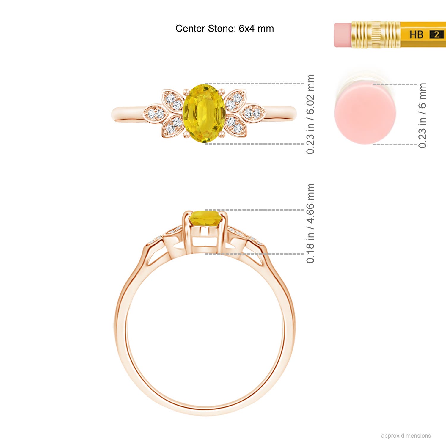 AAA - Yellow Sapphire / 0.72 CT / 14 KT Rose Gold