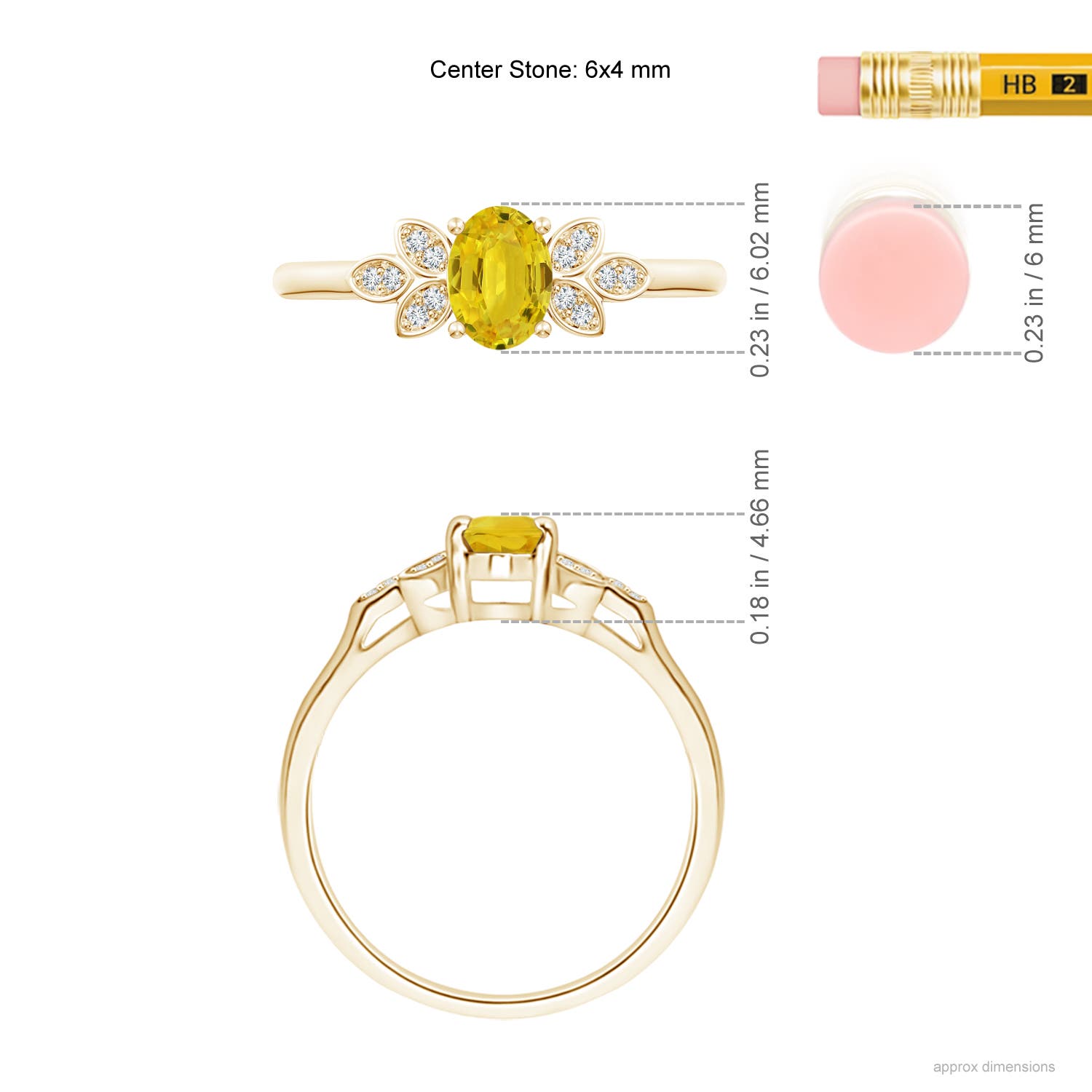 AAA - Yellow Sapphire / 0.72 CT / 14 KT Yellow Gold