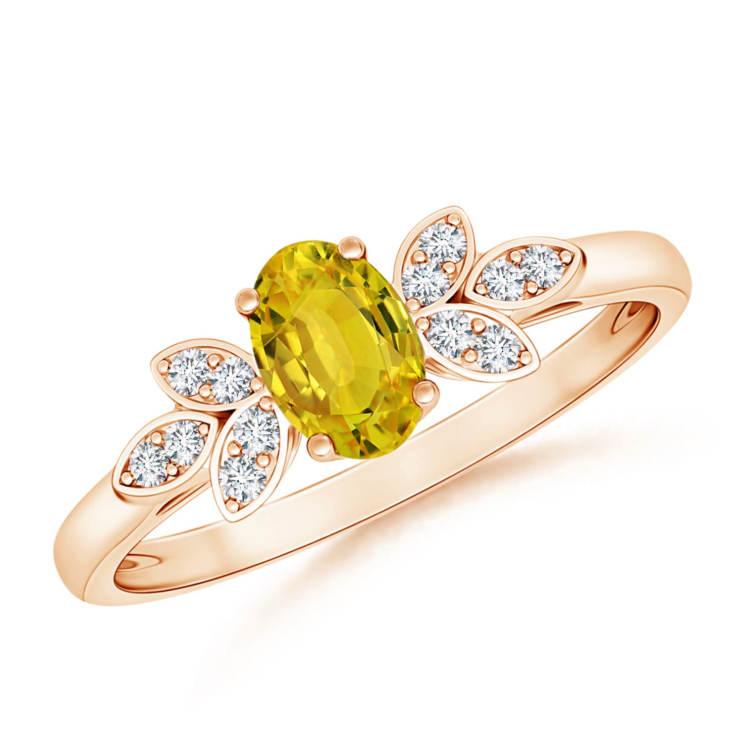 AAAA - Yellow Sapphire / 0.72 CT / 14 KT Rose Gold