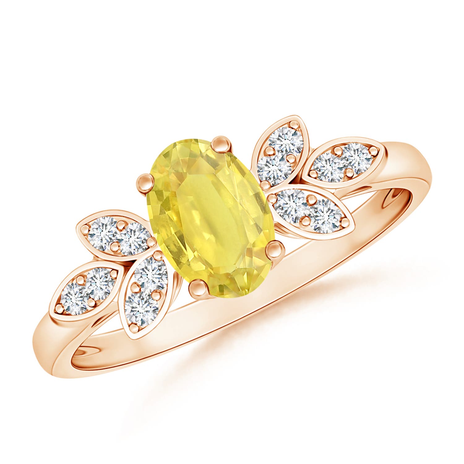 A - Yellow Sapphire / 1.1 CT / 14 KT Rose Gold