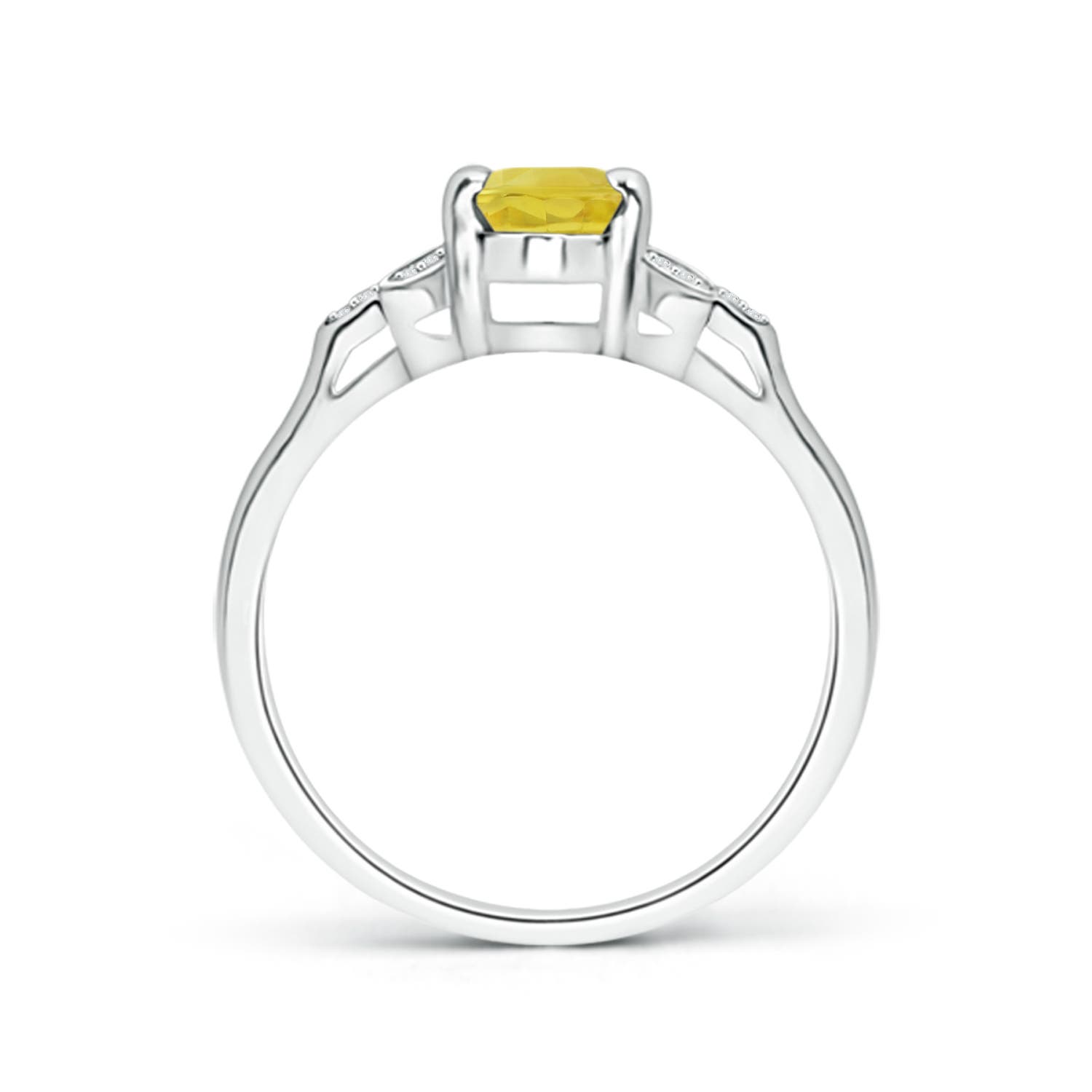 A - Yellow Sapphire / 1.1 CT / 14 KT White Gold