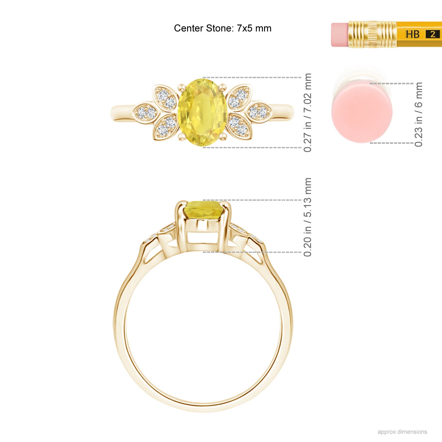 A - Yellow Sapphire / 1.1 CT / 14 KT Yellow Gold