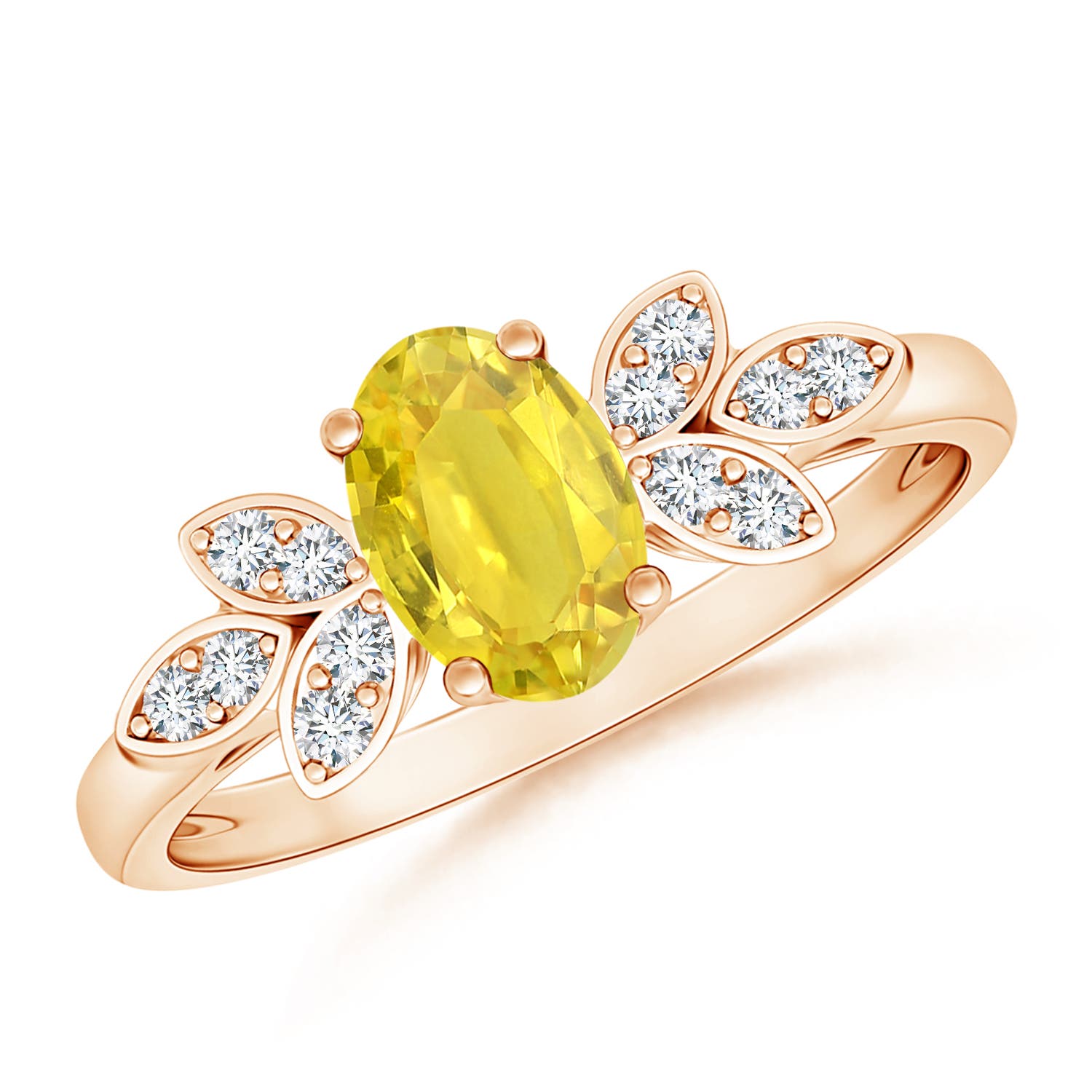 AA - Yellow Sapphire / 1.1 CT / 14 KT Rose Gold