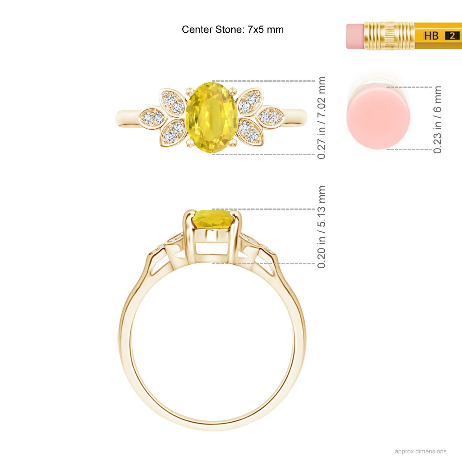 AA - Yellow Sapphire / 1.1 CT / 14 KT Yellow Gold