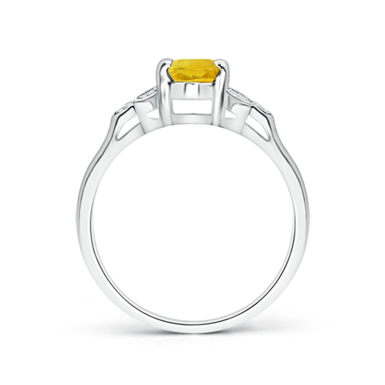 AAA - Yellow Sapphire / 1.1 CT / 14 KT White Gold