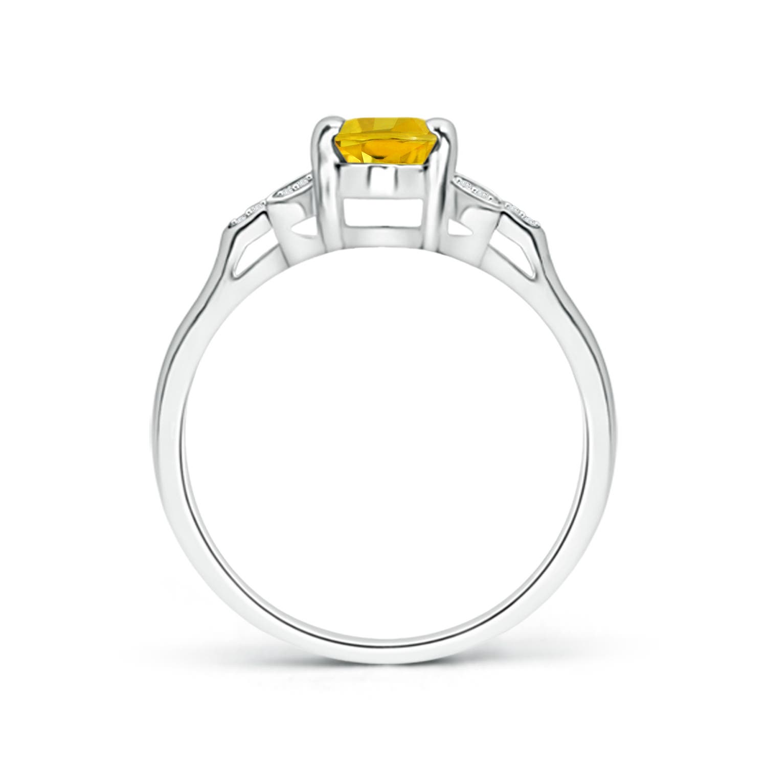 AAAA - Yellow Sapphire / 1.1 CT / 14 KT White Gold