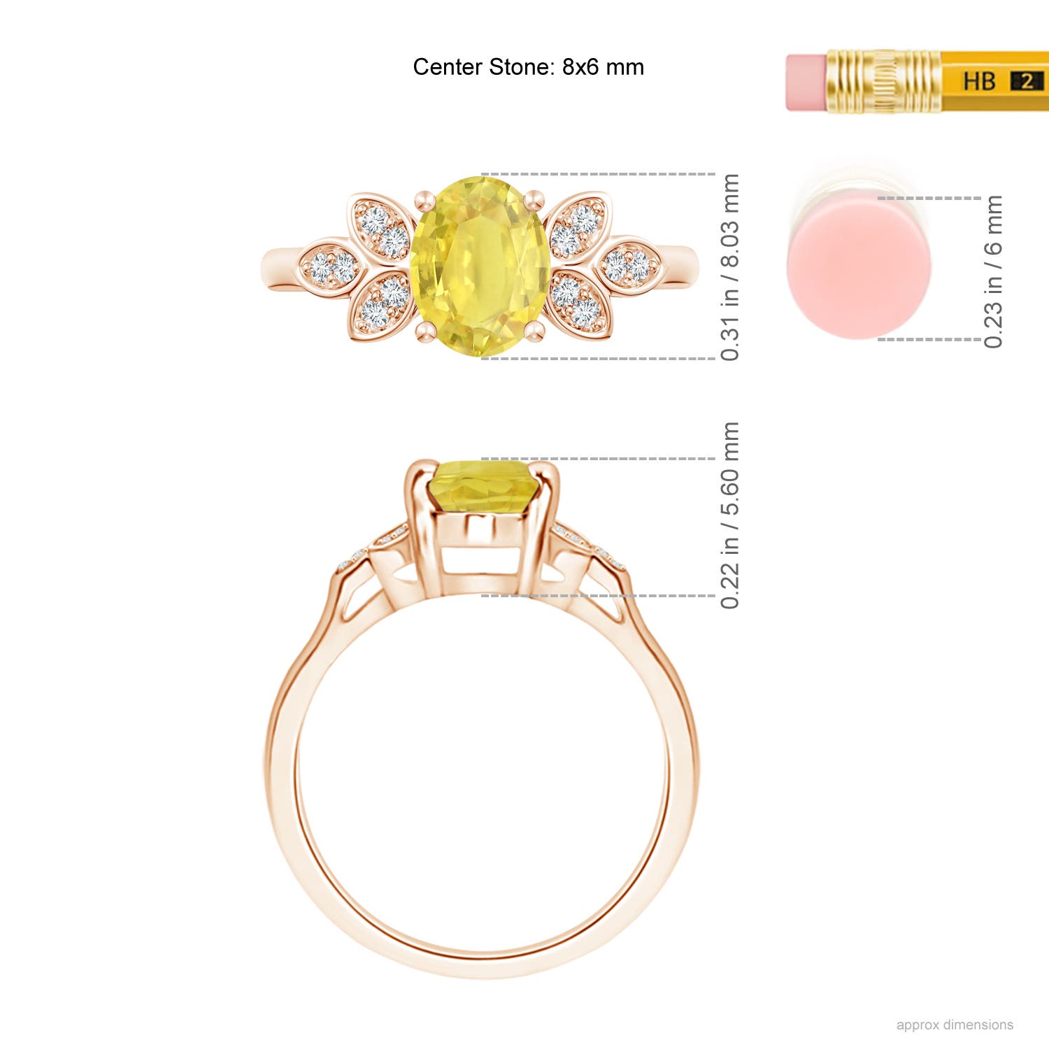 A - Yellow Sapphire / 1.62 CT / 14 KT Rose Gold