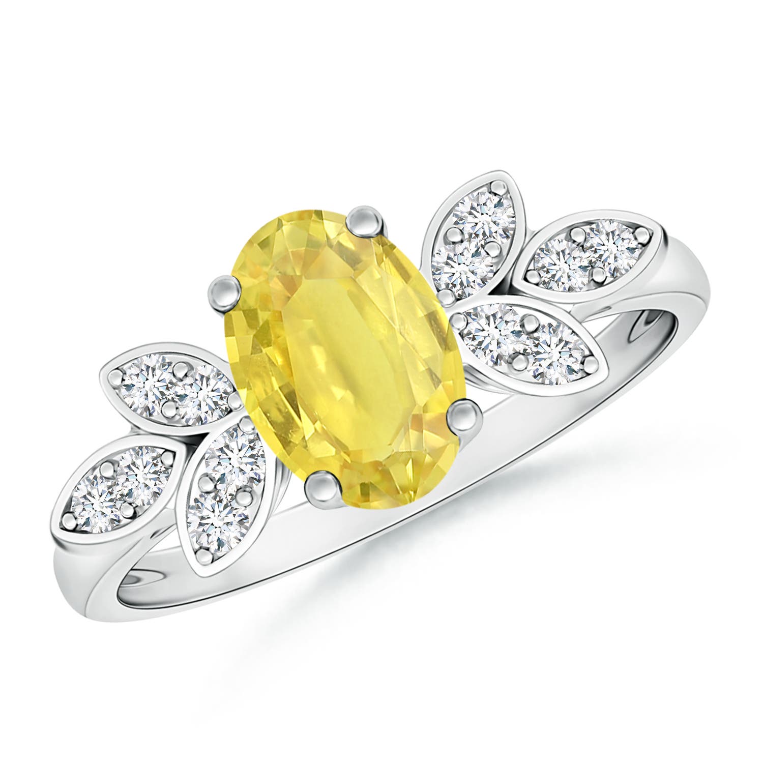 A - Yellow Sapphire / 1.62 CT / 14 KT White Gold