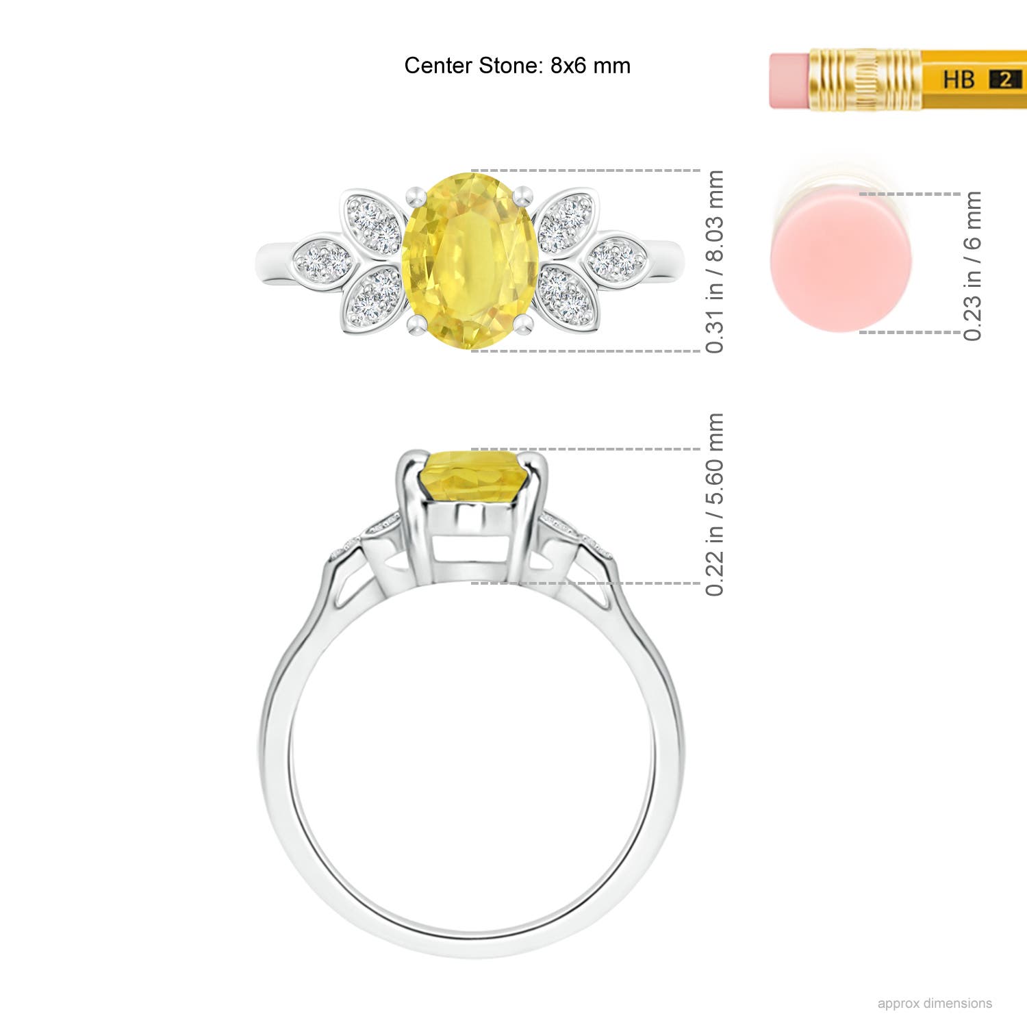 A - Yellow Sapphire / 1.62 CT / 14 KT White Gold