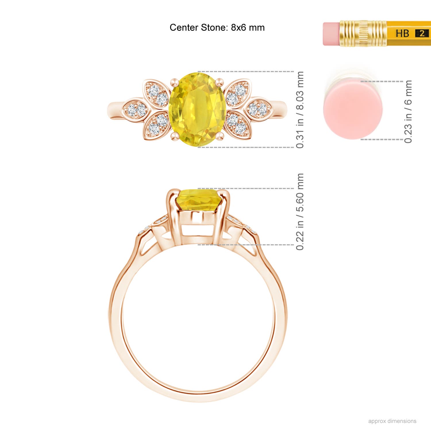 AA - Yellow Sapphire / 1.62 CT / 14 KT Rose Gold