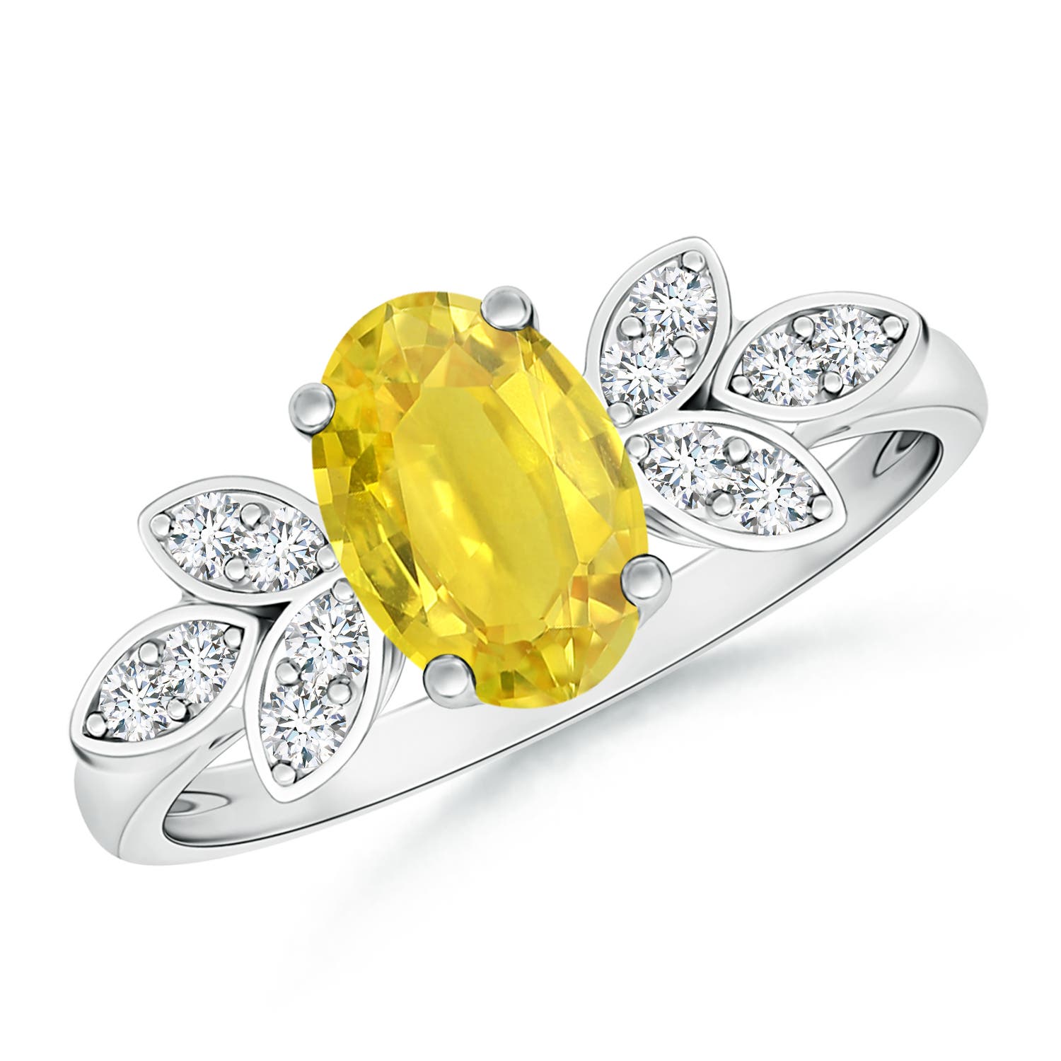 AA - Yellow Sapphire / 1.62 CT / 14 KT White Gold