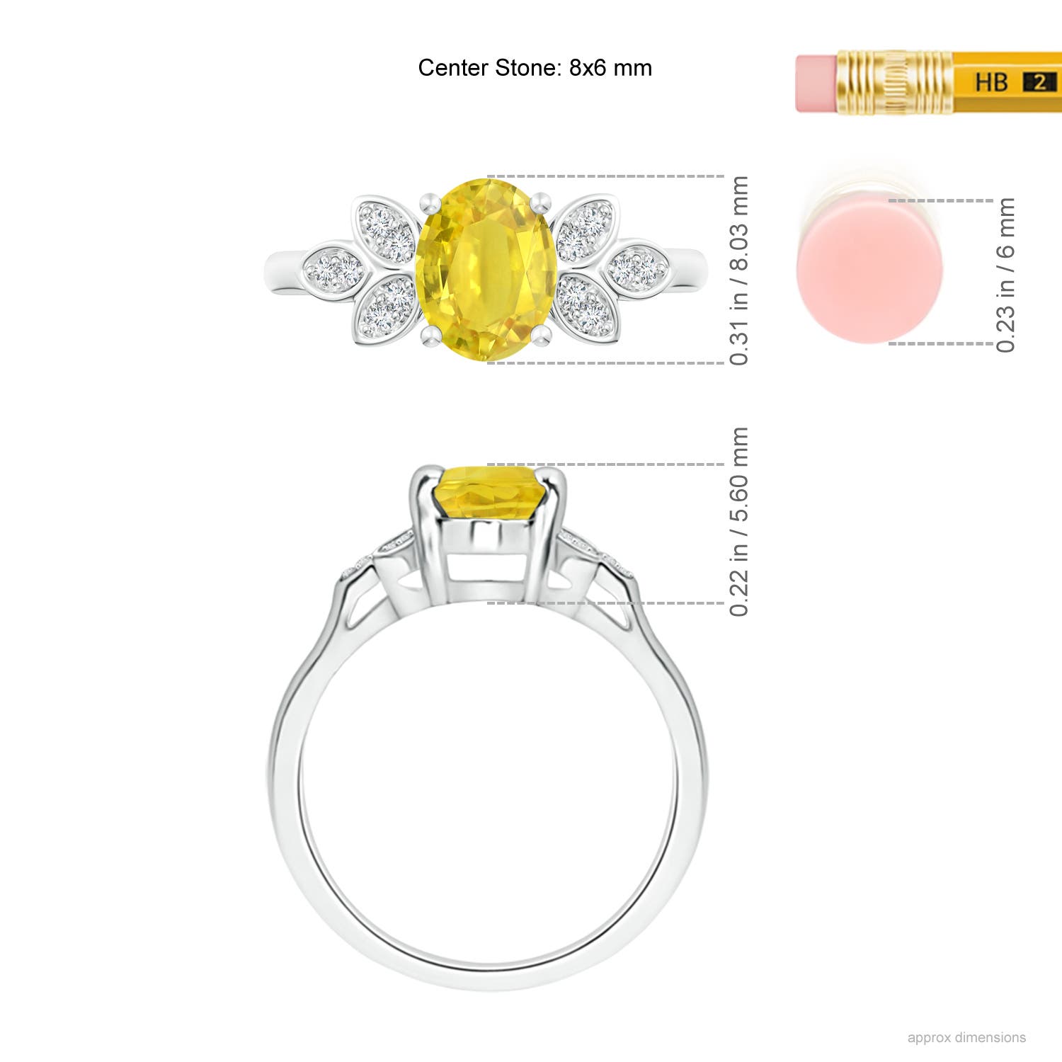 AA - Yellow Sapphire / 1.62 CT / 14 KT White Gold