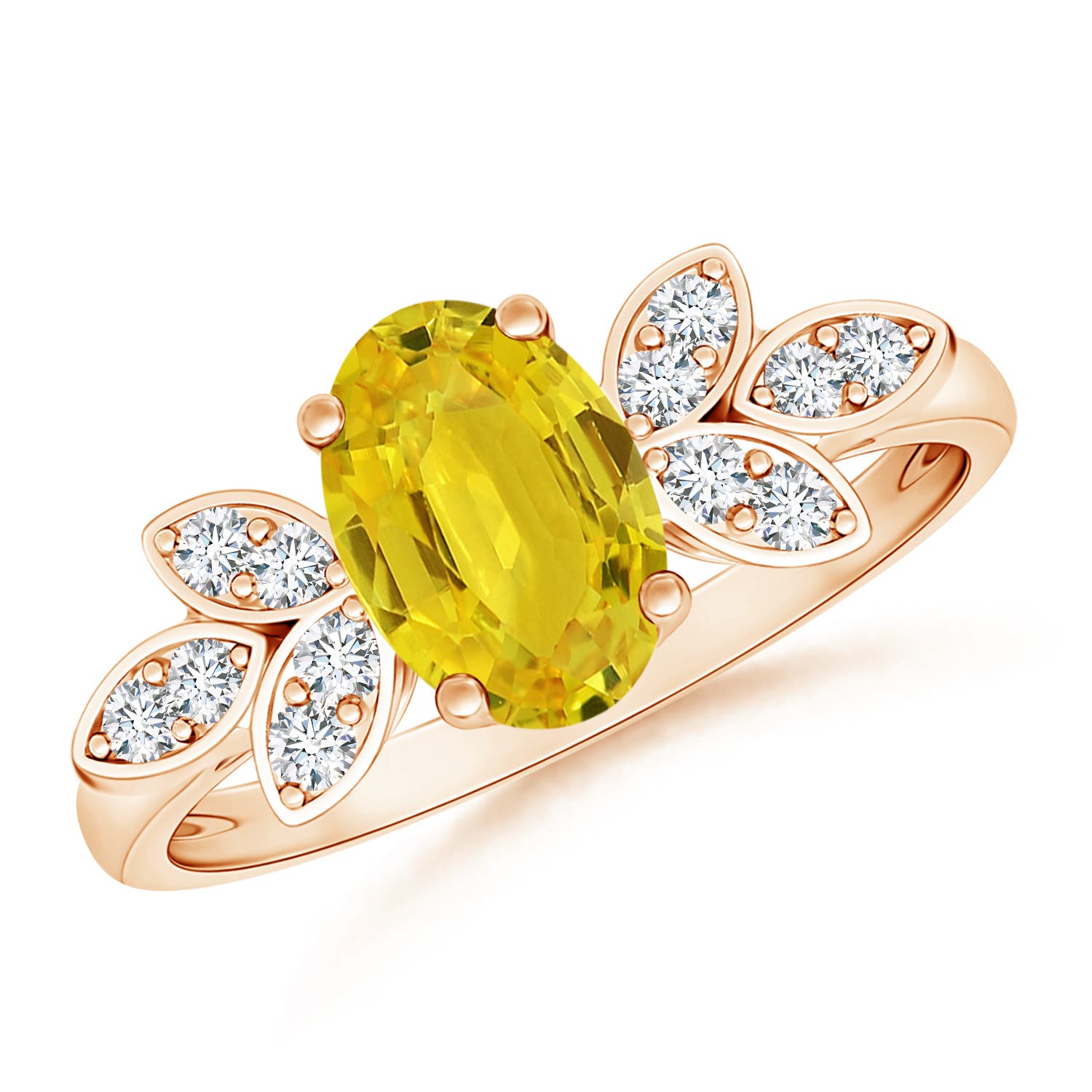 AAA - Yellow Sapphire / 1.62 CT / 14 KT Rose Gold