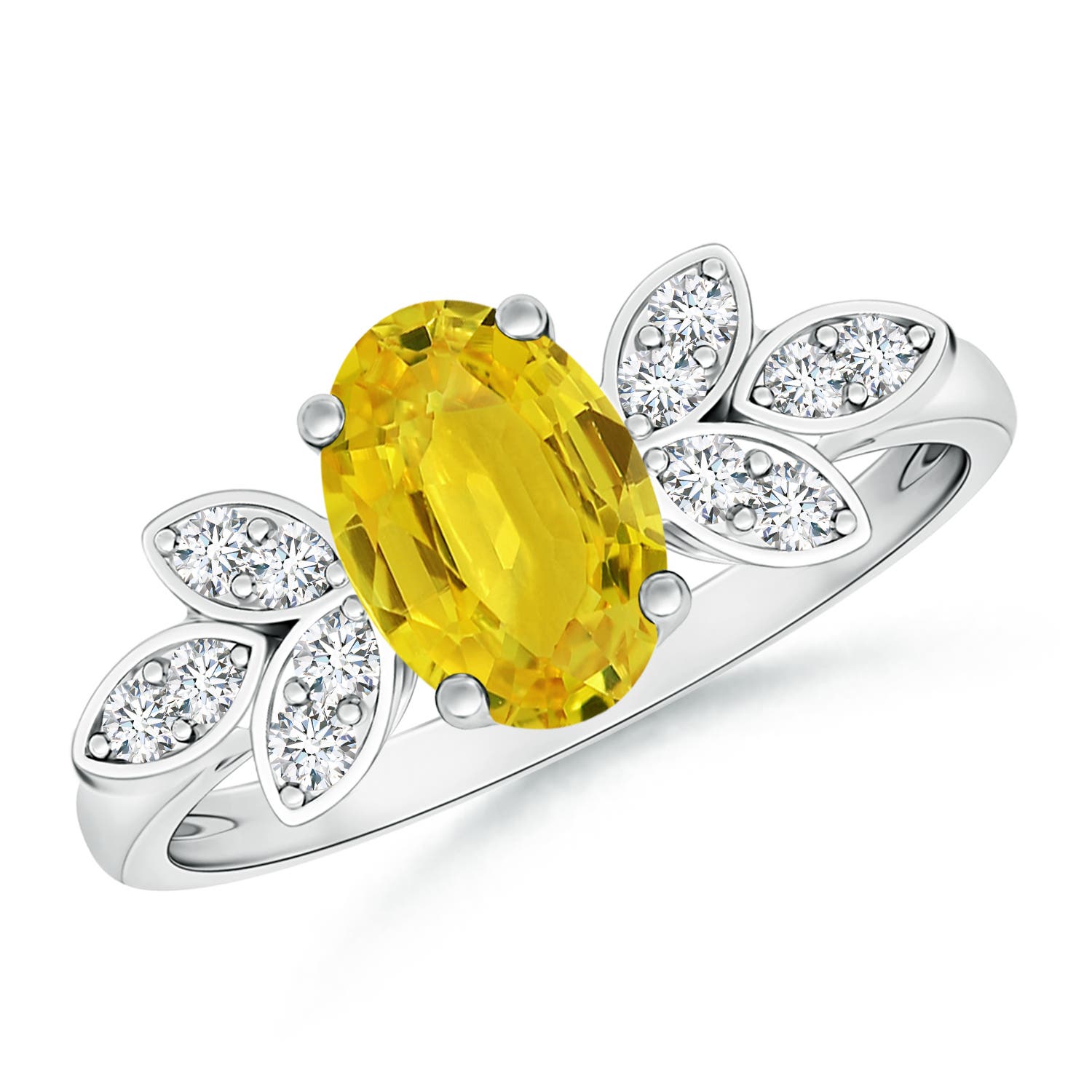 AAA - Yellow Sapphire / 1.62 CT / 14 KT White Gold