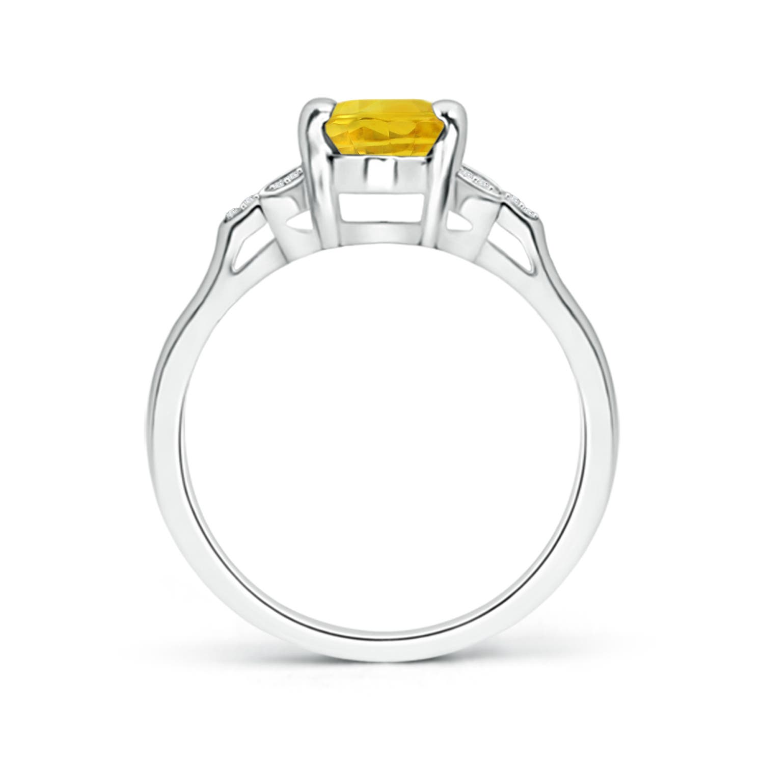 AAA - Yellow Sapphire / 1.62 CT / 14 KT White Gold