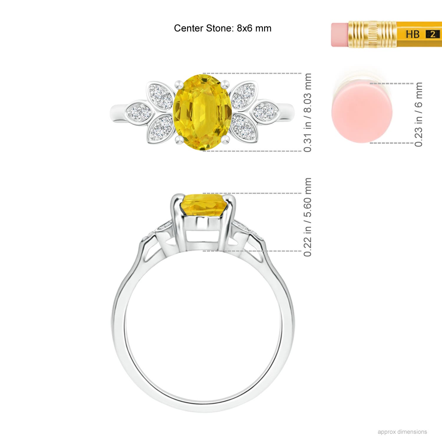 AAA - Yellow Sapphire / 1.62 CT / 14 KT White Gold