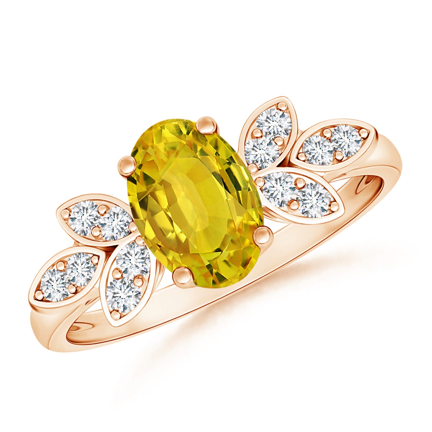 AAAA - Yellow Sapphire / 1.62 CT / 14 KT Rose Gold