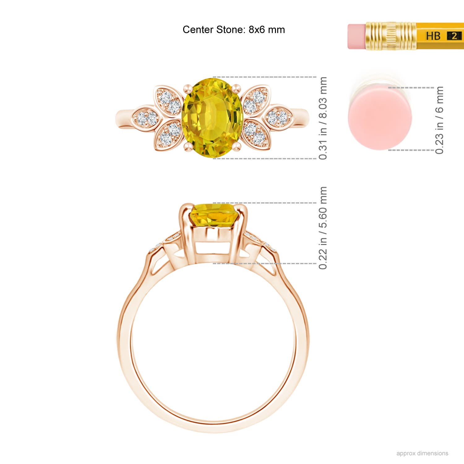 AAAA - Yellow Sapphire / 1.62 CT / 14 KT Rose Gold