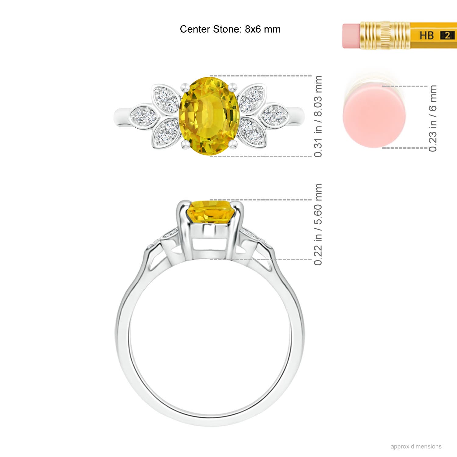 AAAA - Yellow Sapphire / 1.62 CT / 14 KT White Gold