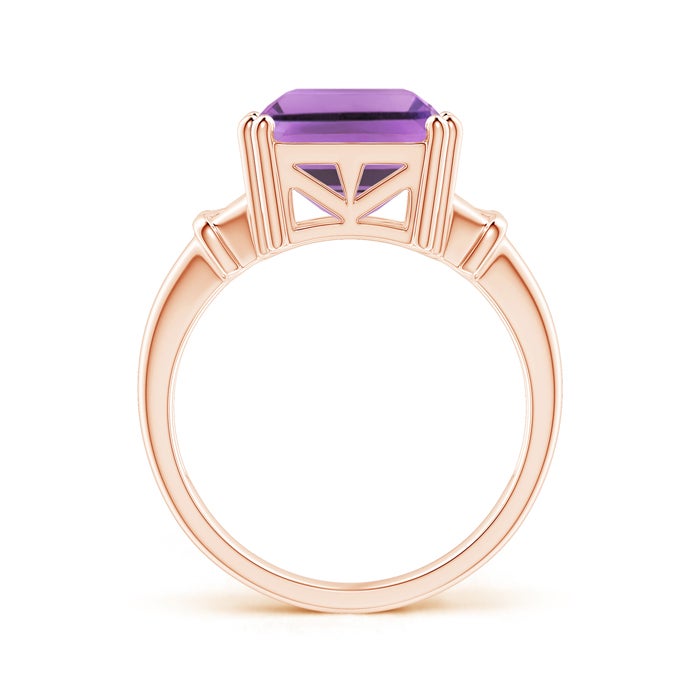 Octagonal Amethyst Split Shank Ring