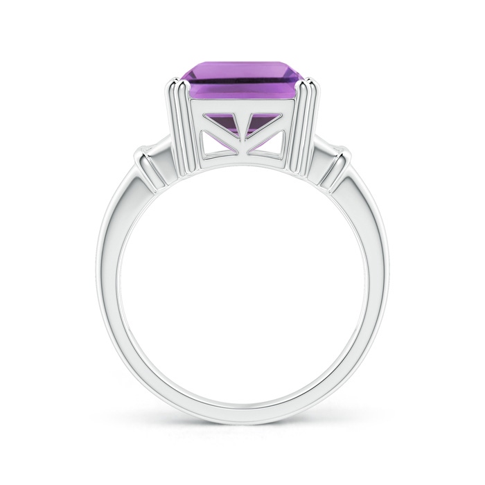 14x10mm A Octagonal Amethyst Split Shank Ring in White Gold product image