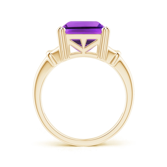 14x10mm AAA Octagonal Amethyst Split Shank Ring in Yellow Gold Product Image
