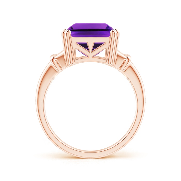 14x10mm AAAA Octagonal Amethyst Split Shank Ring in Rose Gold product image