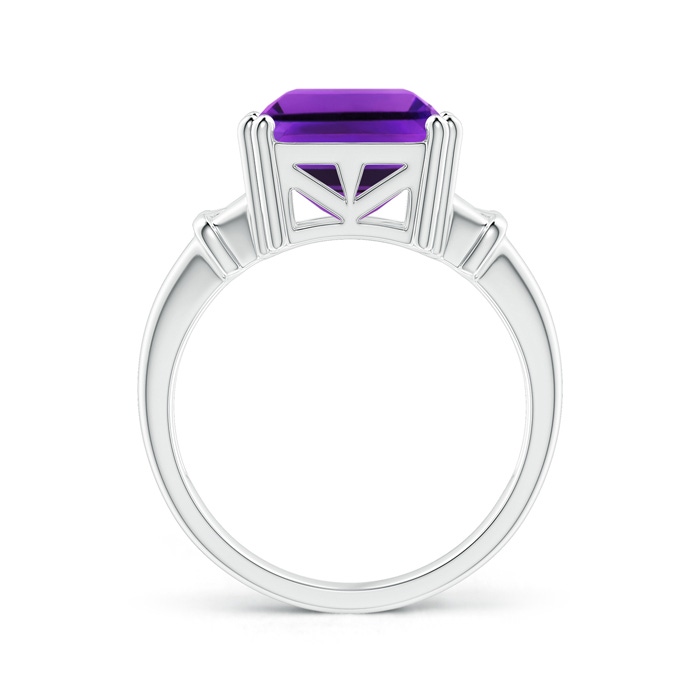 14x10mm AAAA Octagonal Amethyst Split Shank Ring in White Gold product image