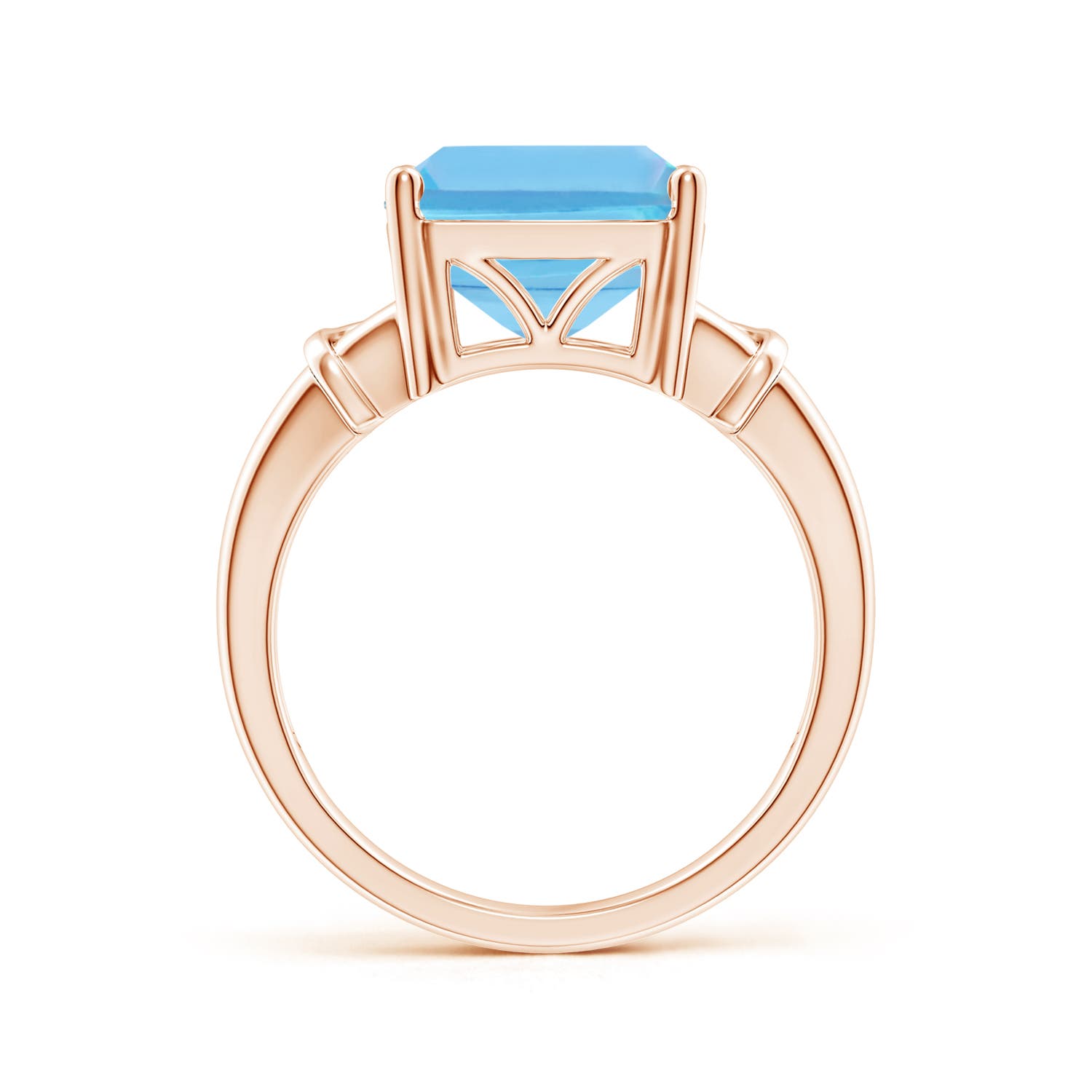 A - Swiss Blue Topaz / 10 CT / 14 KT Rose Gold