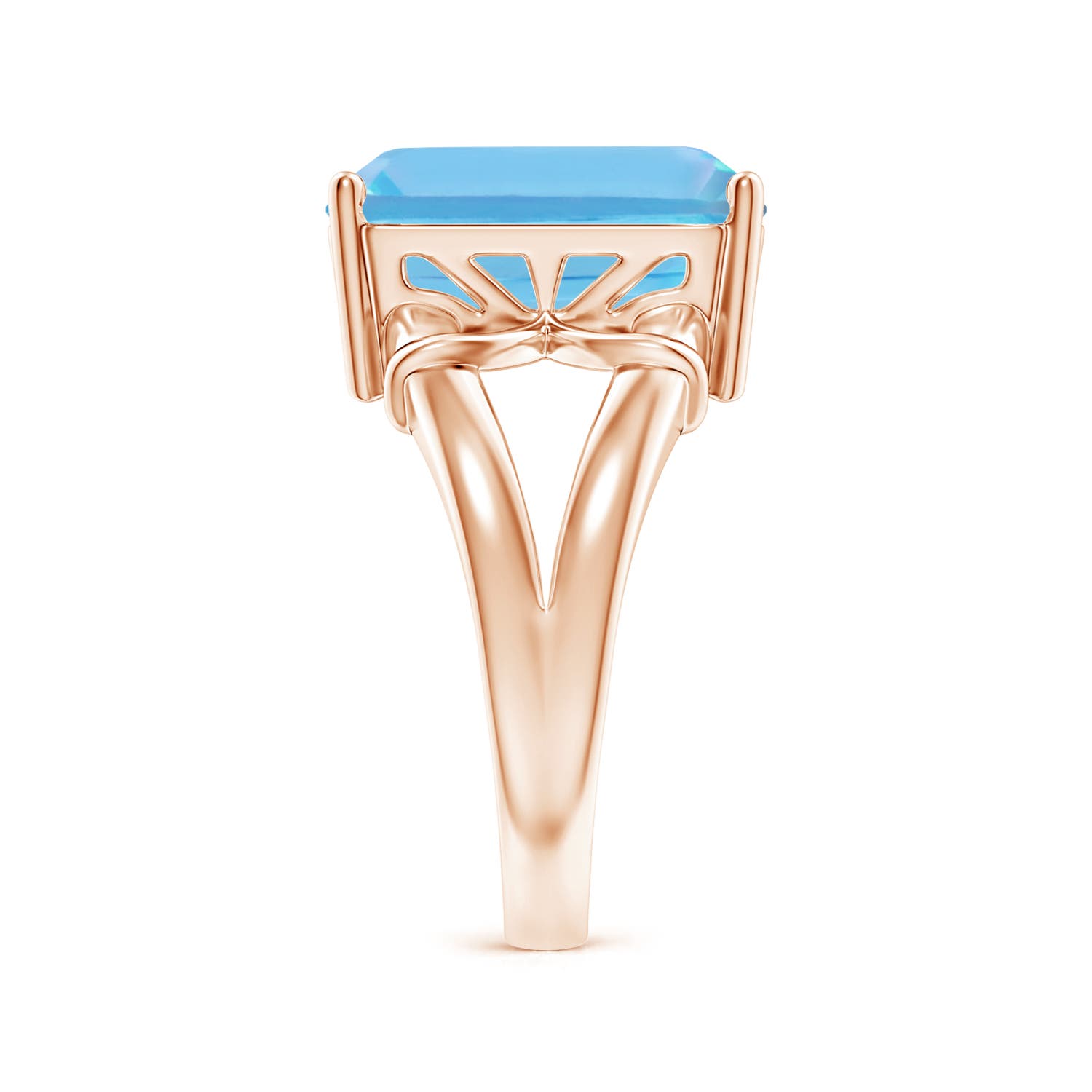 A - Swiss Blue Topaz / 10 CT / 14 KT Rose Gold