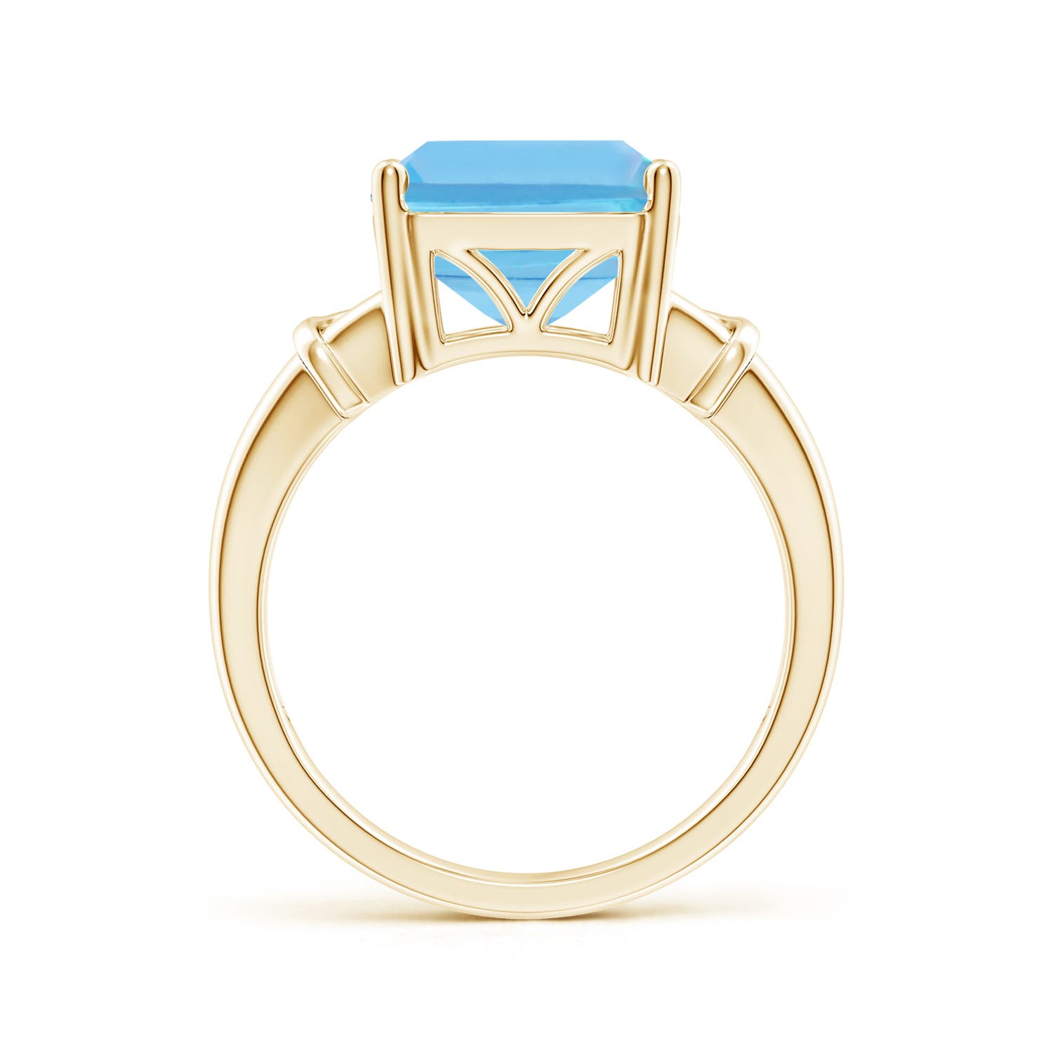 A - Swiss Blue Topaz / 10 CT / 14 KT Yellow Gold