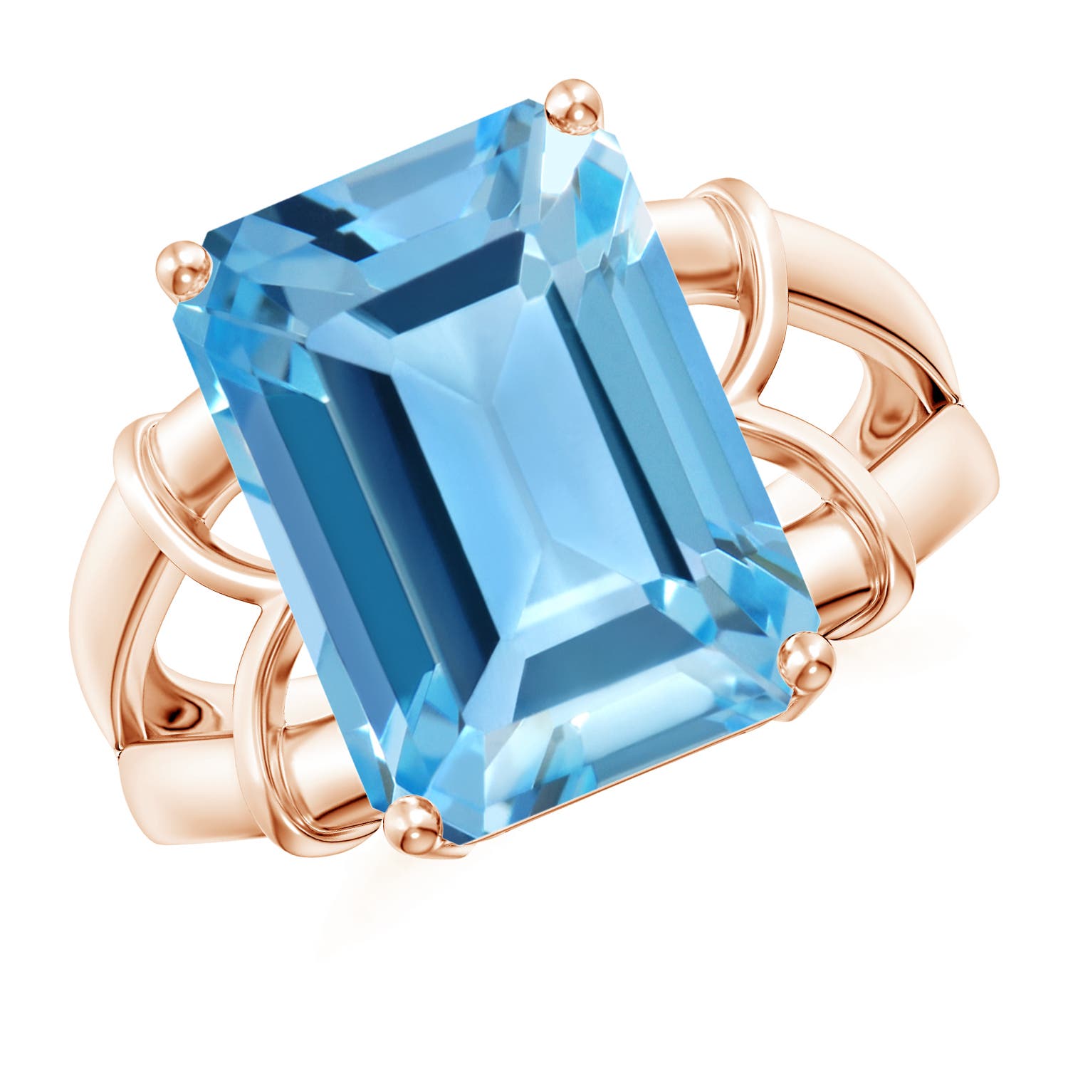 AA - Swiss Blue Topaz / 10 CT / 14 KT Rose Gold