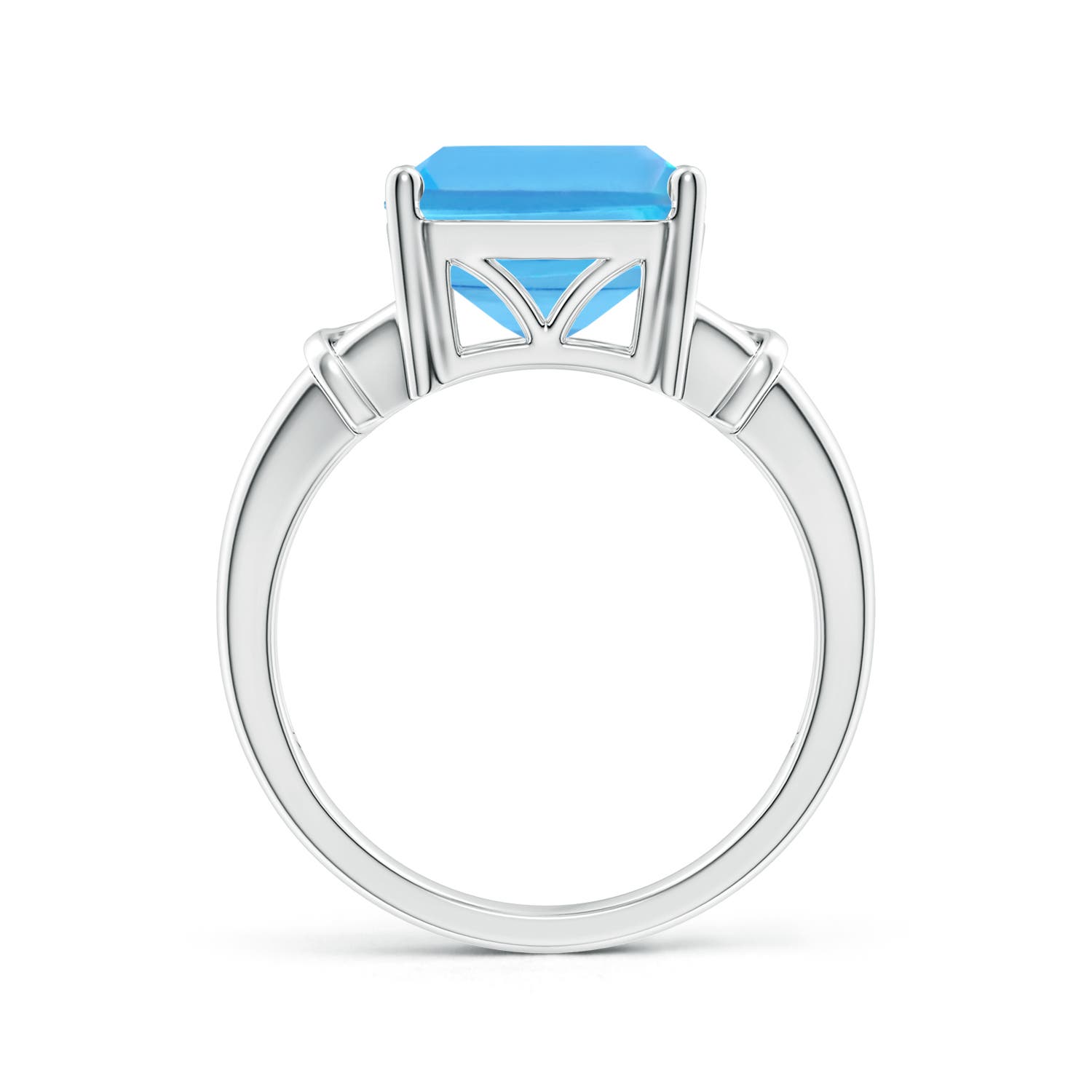 AA - Swiss Blue Topaz / 10 CT / 14 KT White Gold