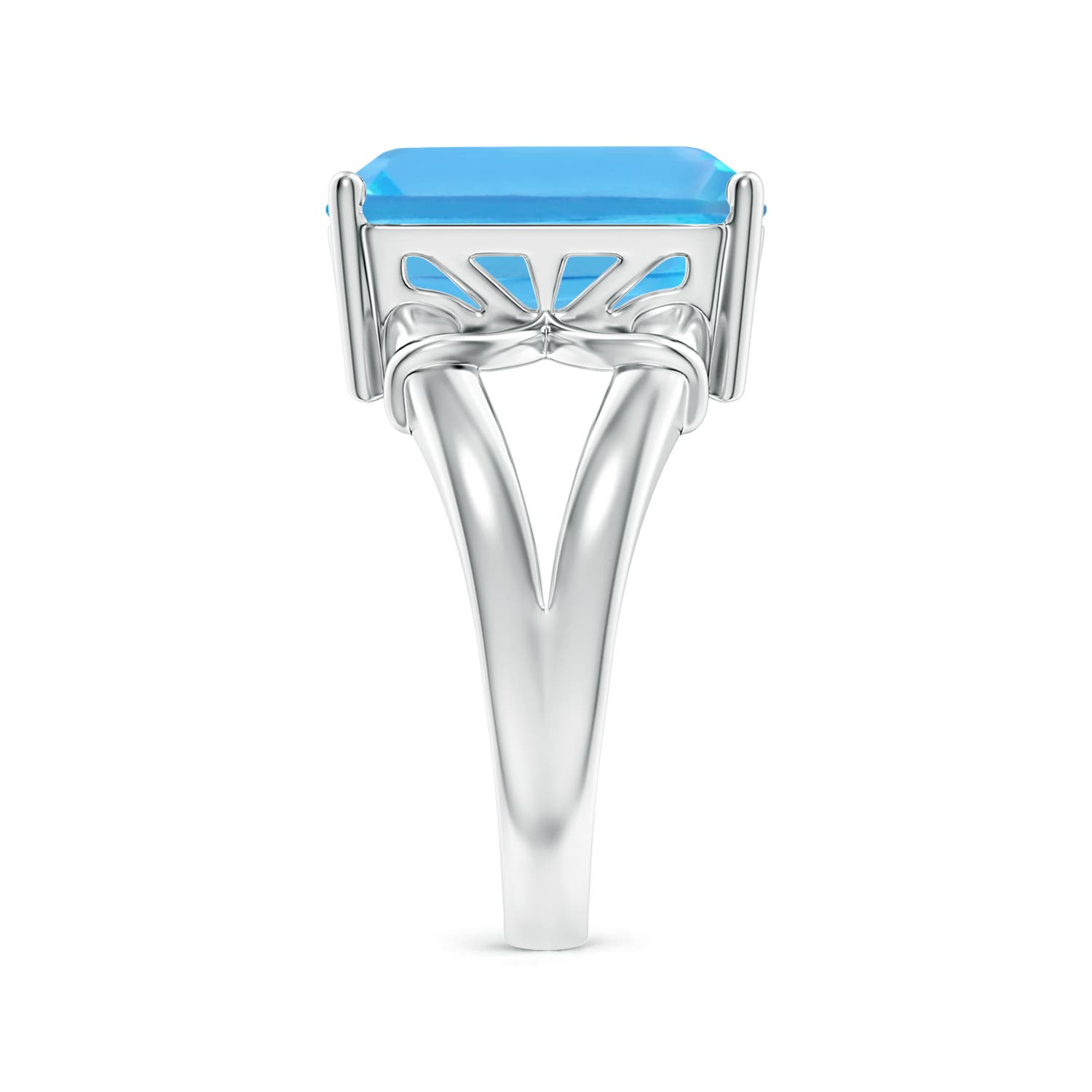 AA - Swiss Blue Topaz / 10 CT / 14 KT White Gold