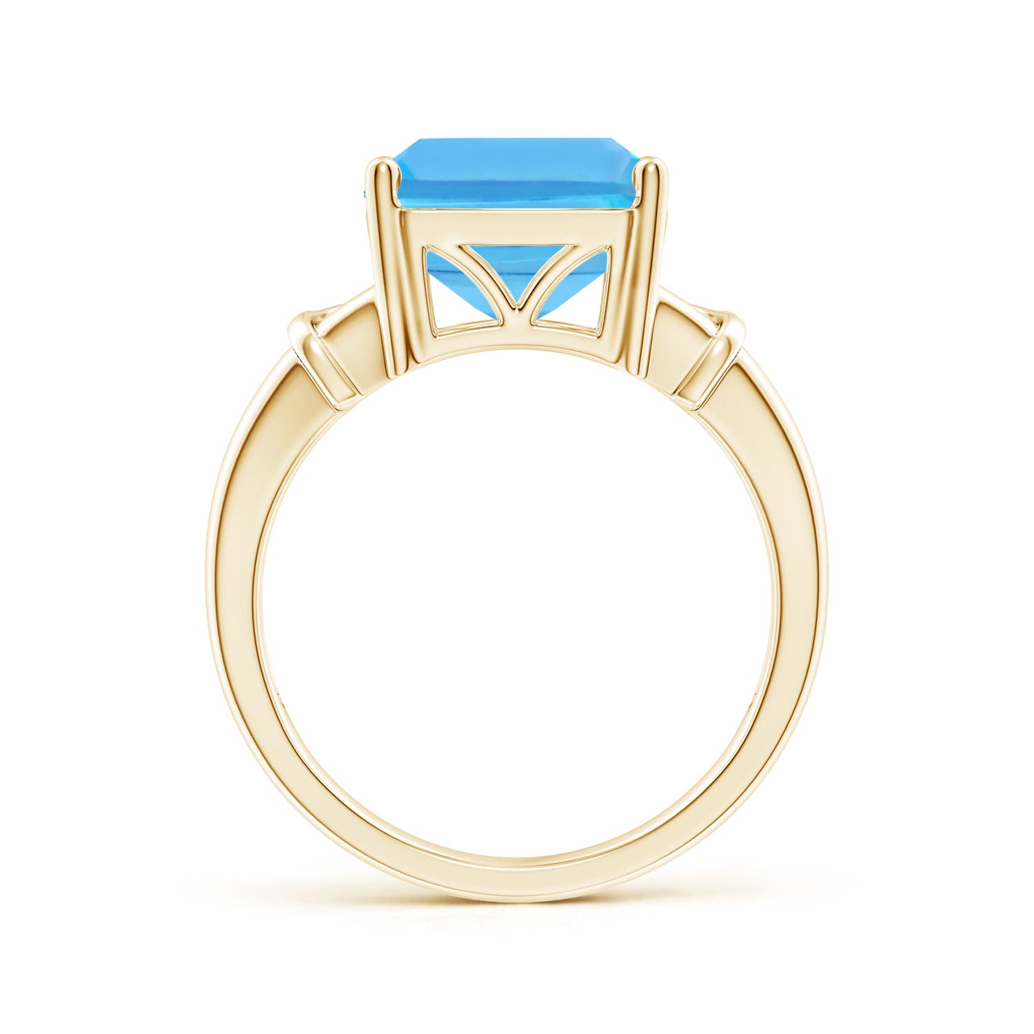 AA - Swiss Blue Topaz / 10 CT / 14 KT Yellow Gold