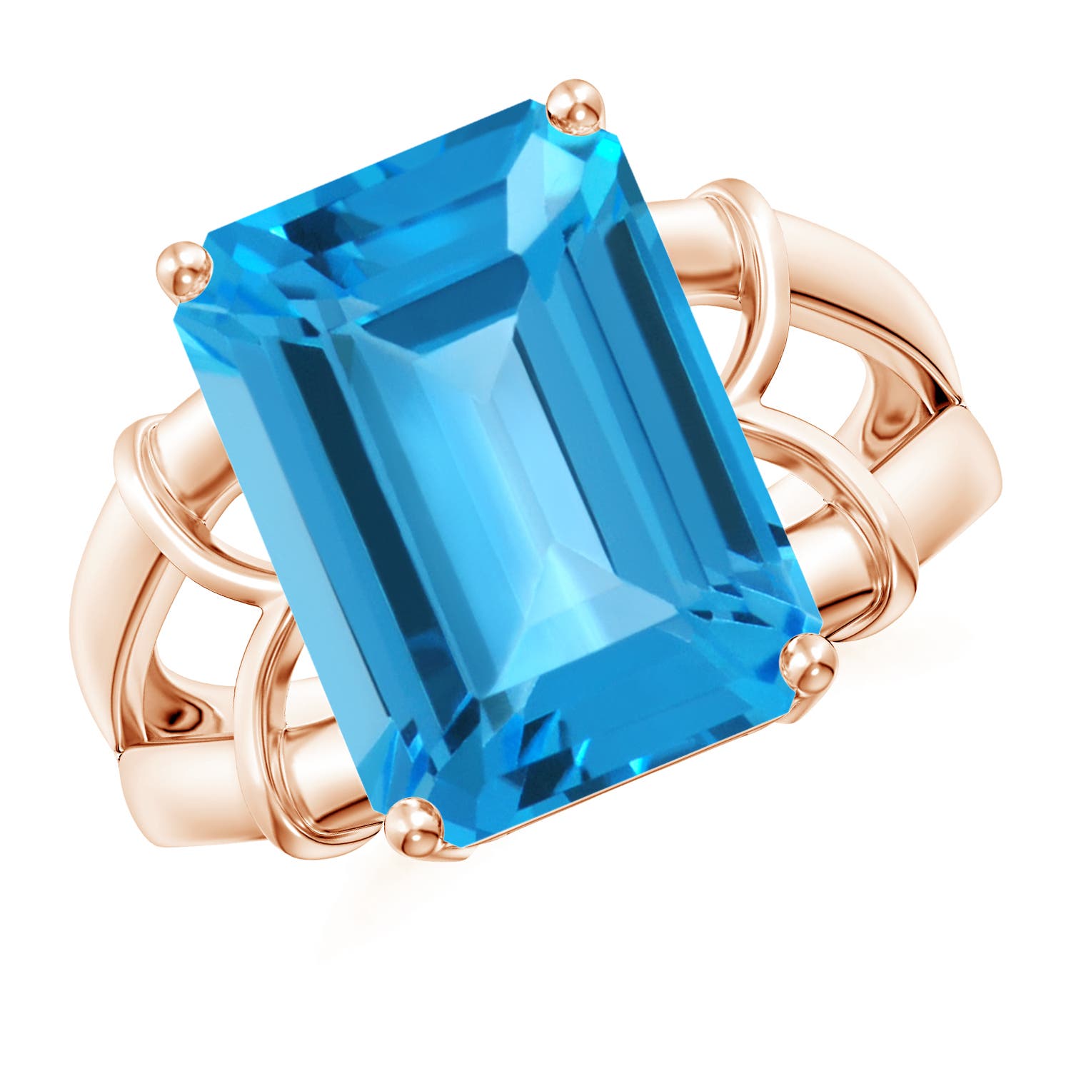 AAA - Swiss Blue Topaz / 10 CT / 14 KT Rose Gold