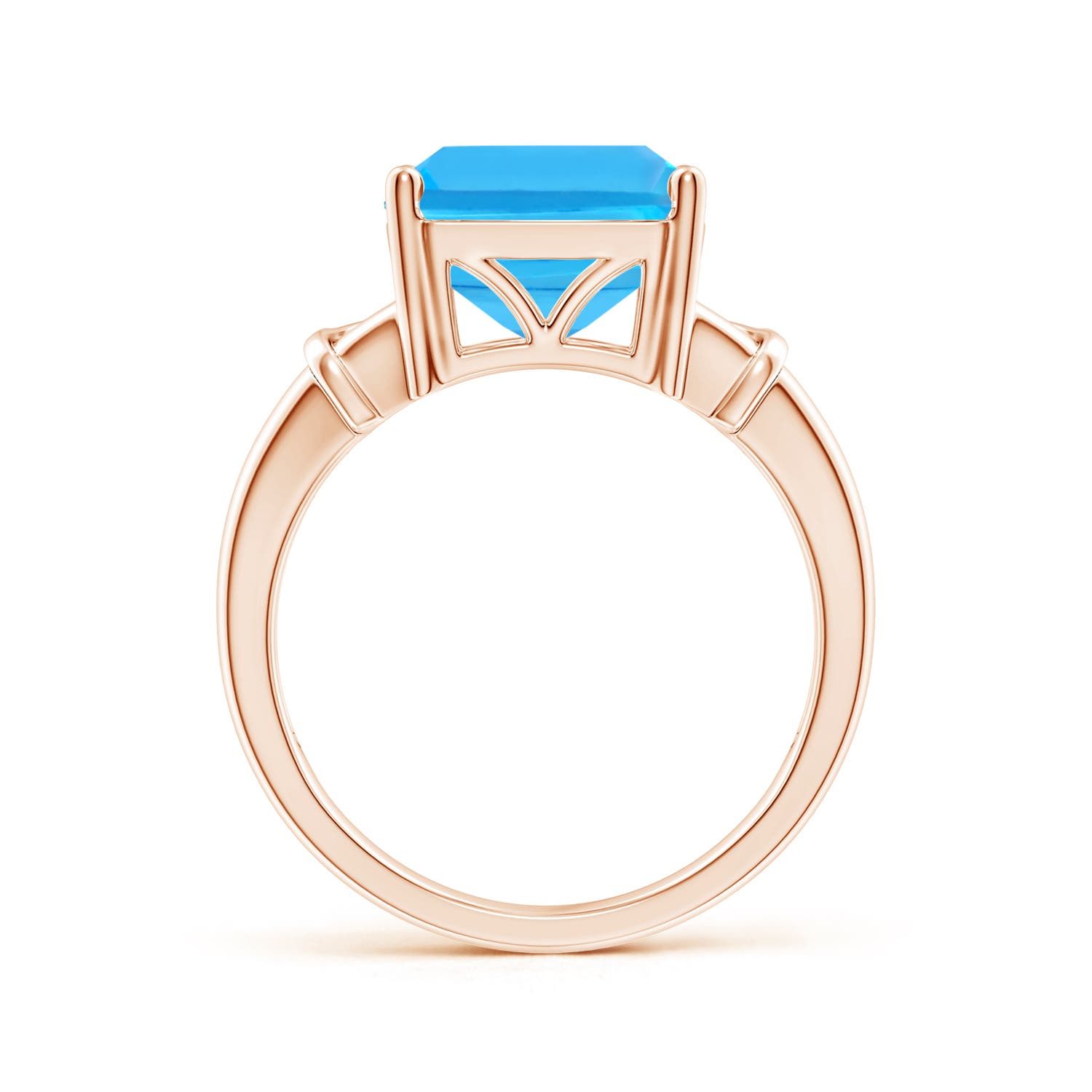 AAA - Swiss Blue Topaz / 10 CT / 14 KT Rose Gold