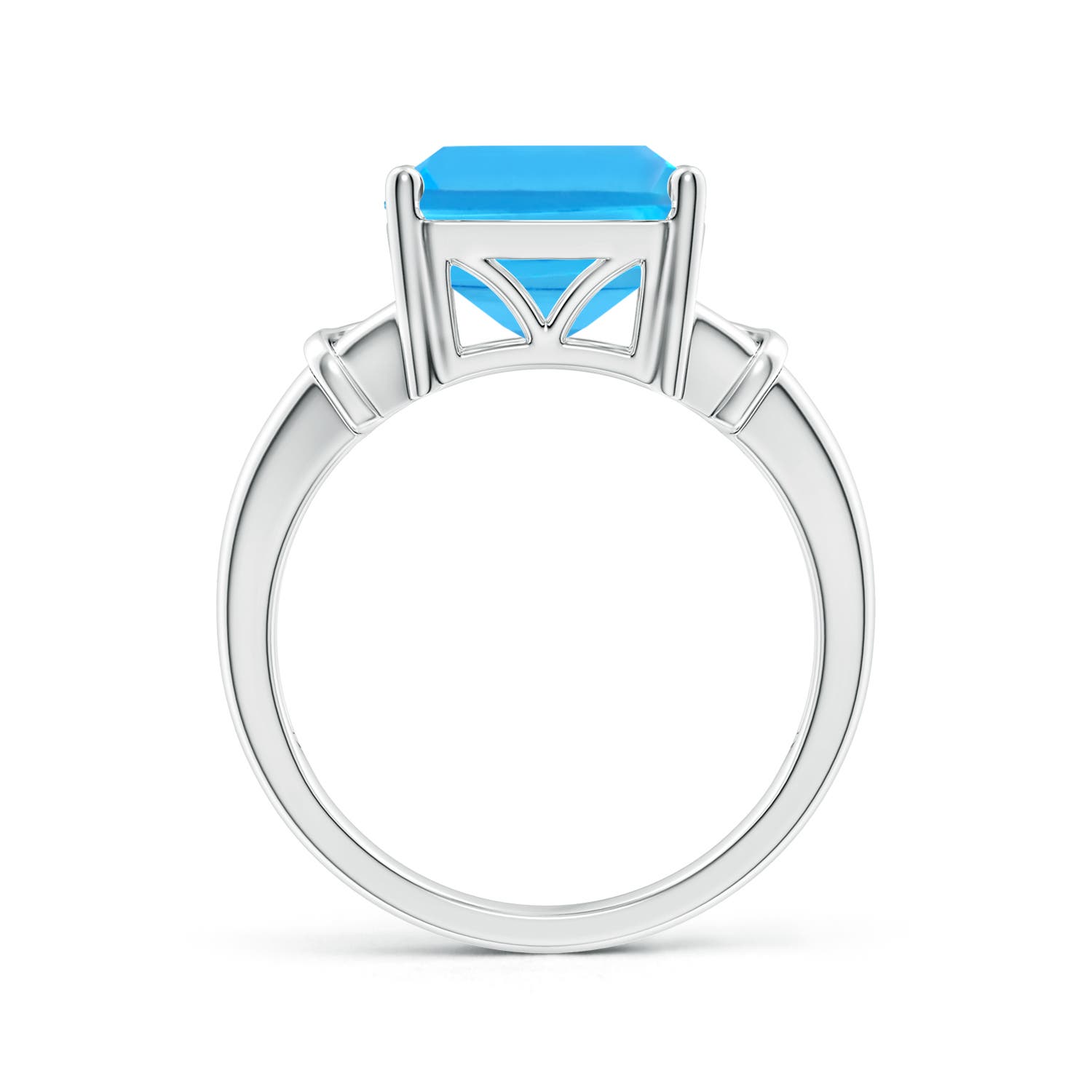 AAA - Swiss Blue Topaz / 10 CT / 14 KT White Gold