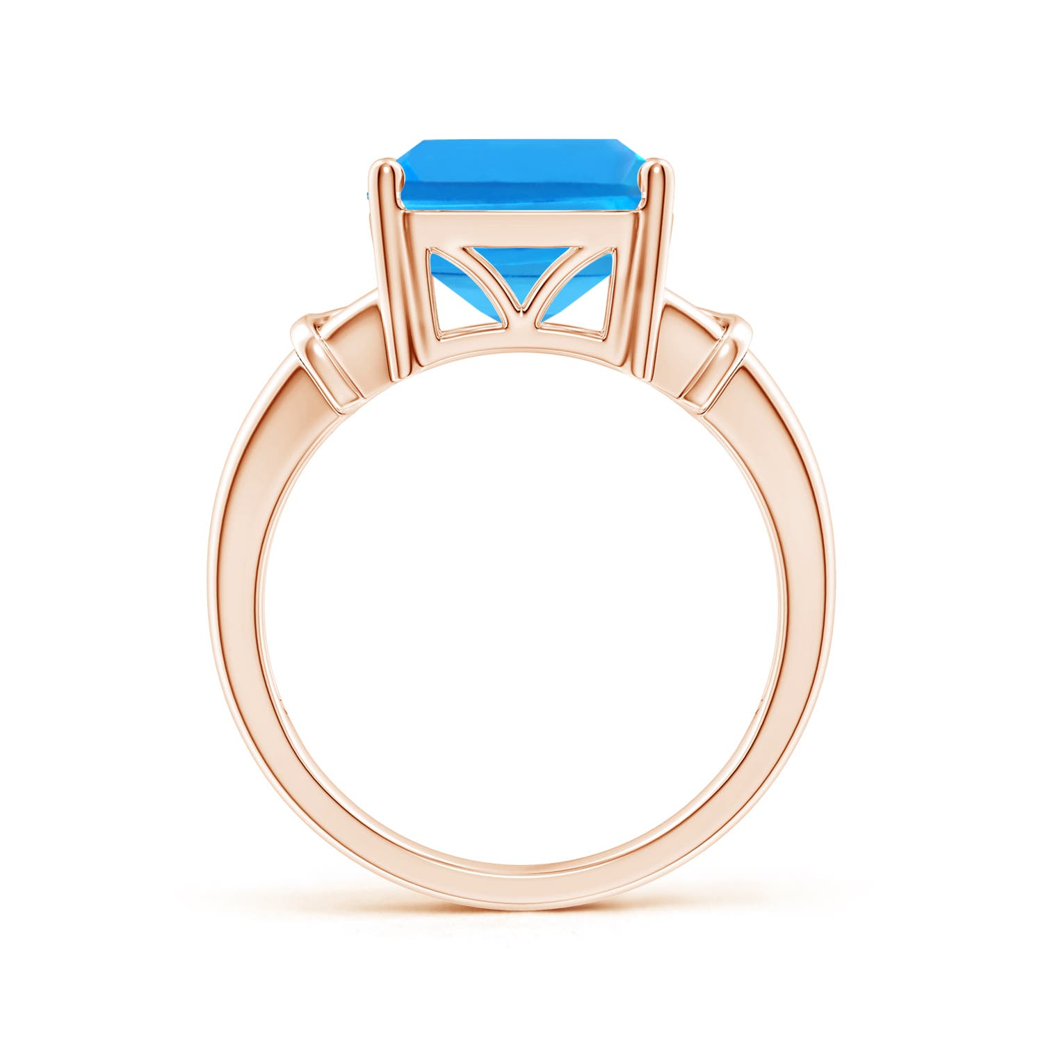 AAAA - Swiss Blue Topaz / 10 CT / 14 KT Rose Gold