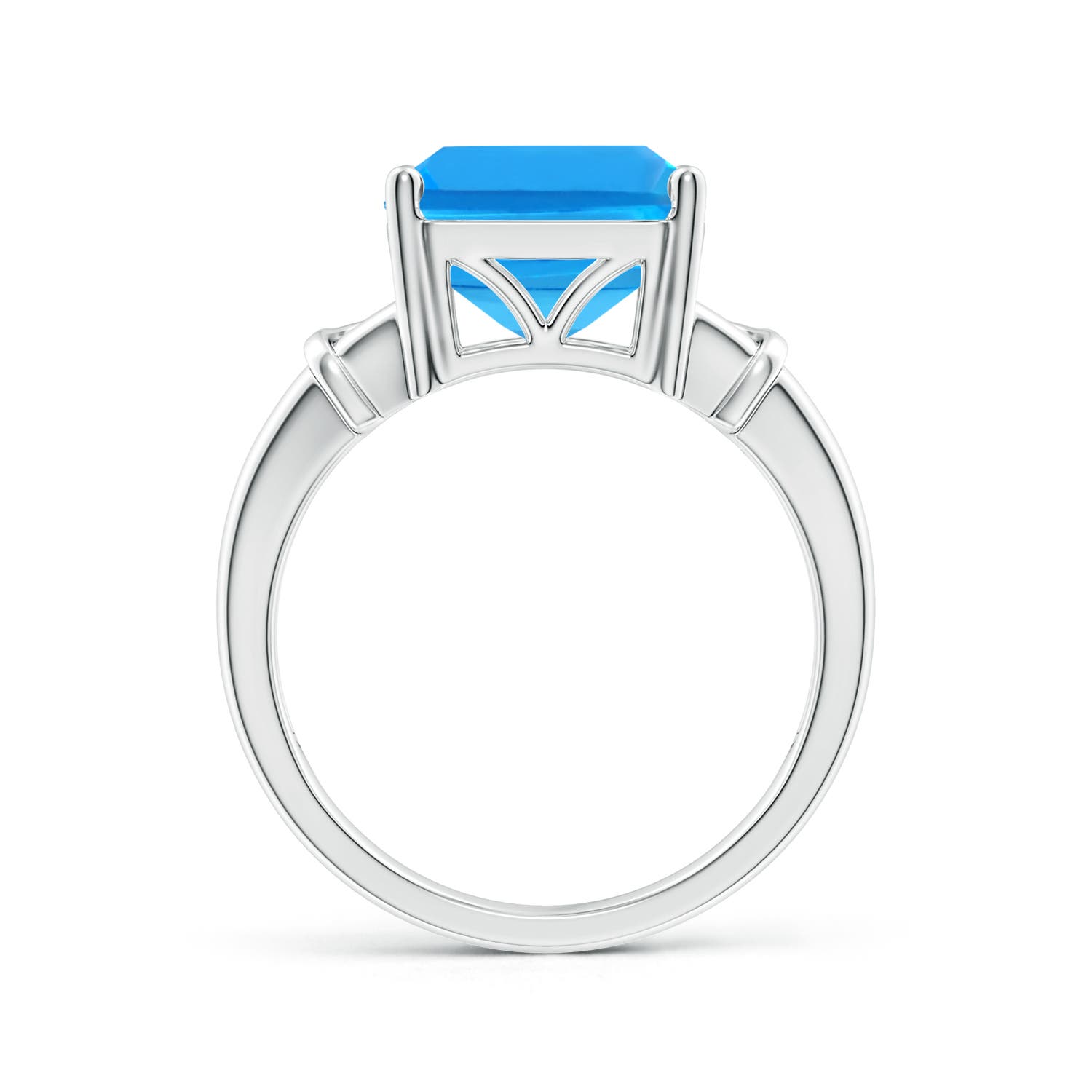 AAAA - Swiss Blue Topaz / 10 CT / 14 KT White Gold