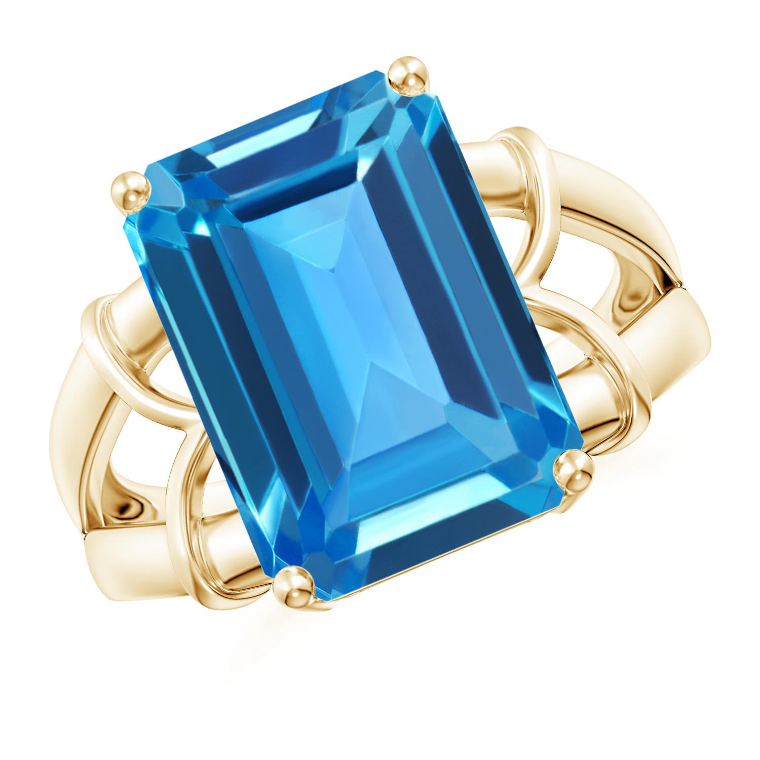 AAAA - Swiss Blue Topaz / 10 CT / 14 KT Yellow Gold