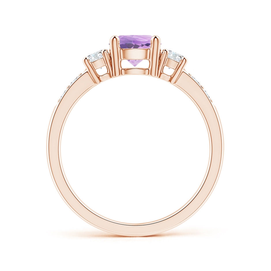 6mm A Three Stone Amethyst and Diamond Ring in Rose Gold side 199