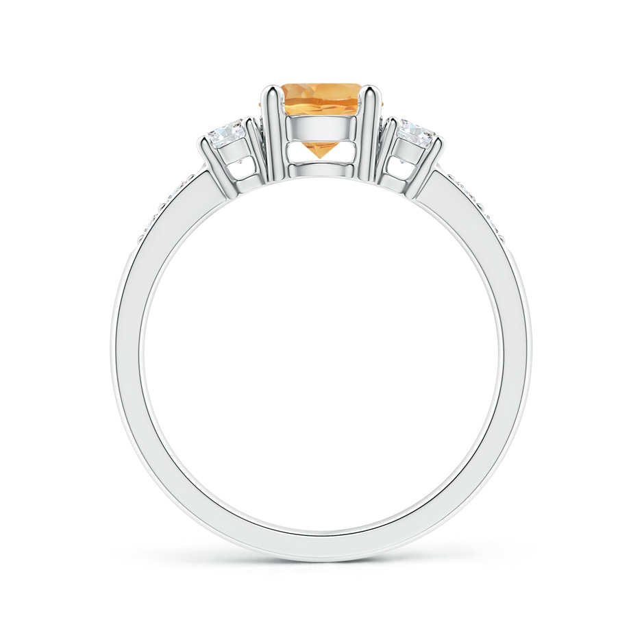 6mm A Three Stone Citrine and Diamond Ring in P950 Platinum side-1