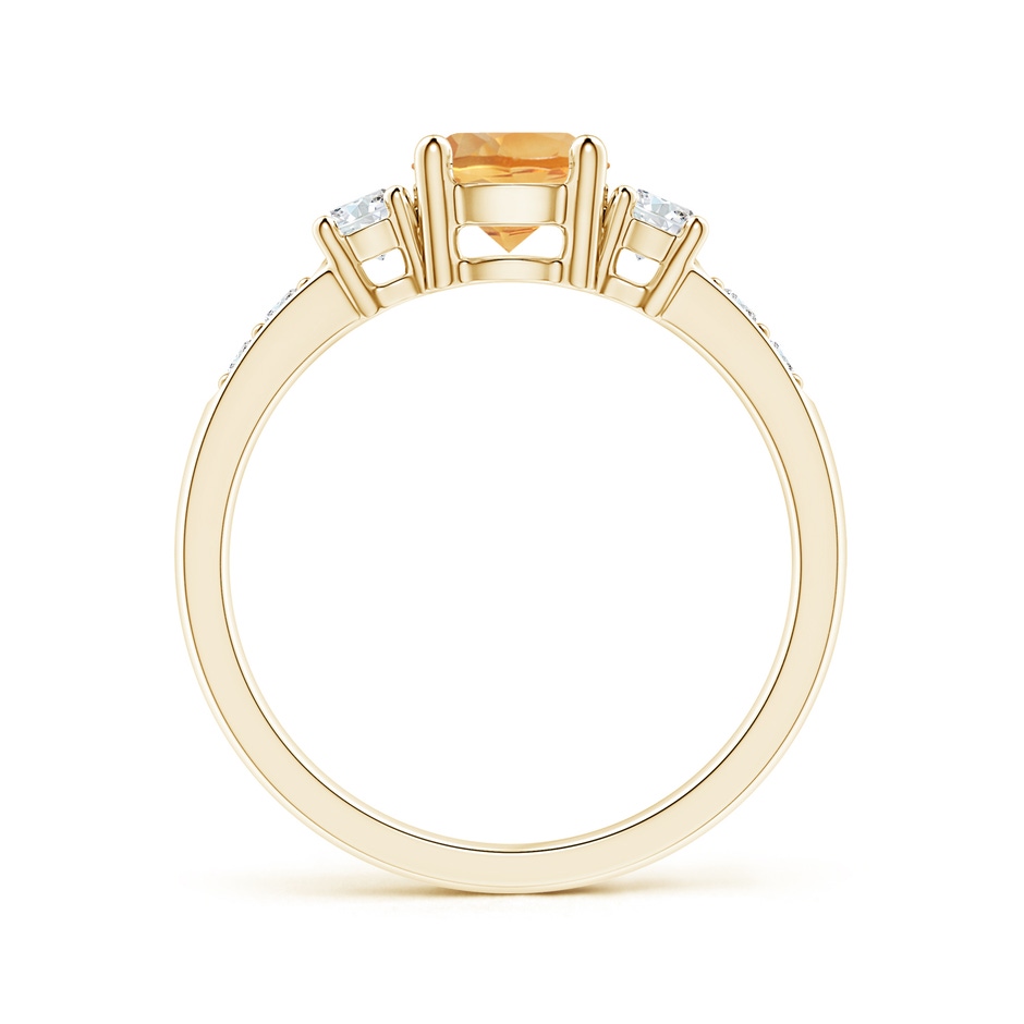 6mm A Three Stone Citrine and Diamond Ring in Yellow Gold side-1