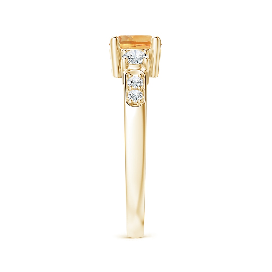 6mm A Three Stone Citrine and Diamond Ring in Yellow Gold side-2