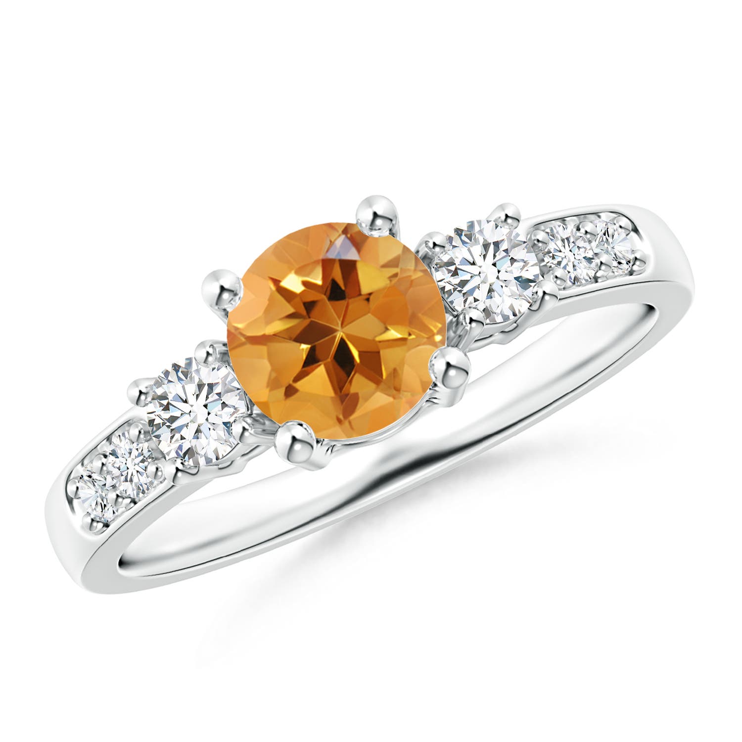 AA - Citrine / 1.03 CT / 14 KT White Gold